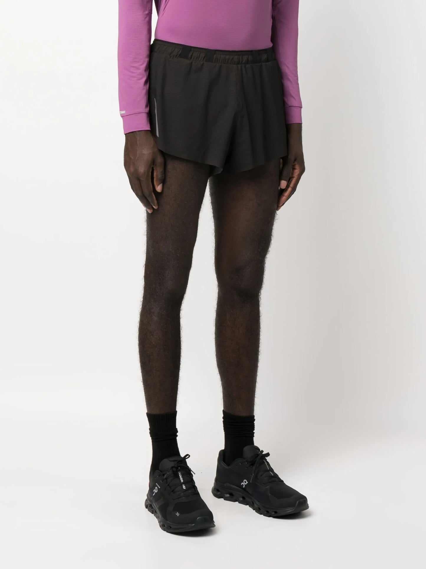 logo-print running shorts