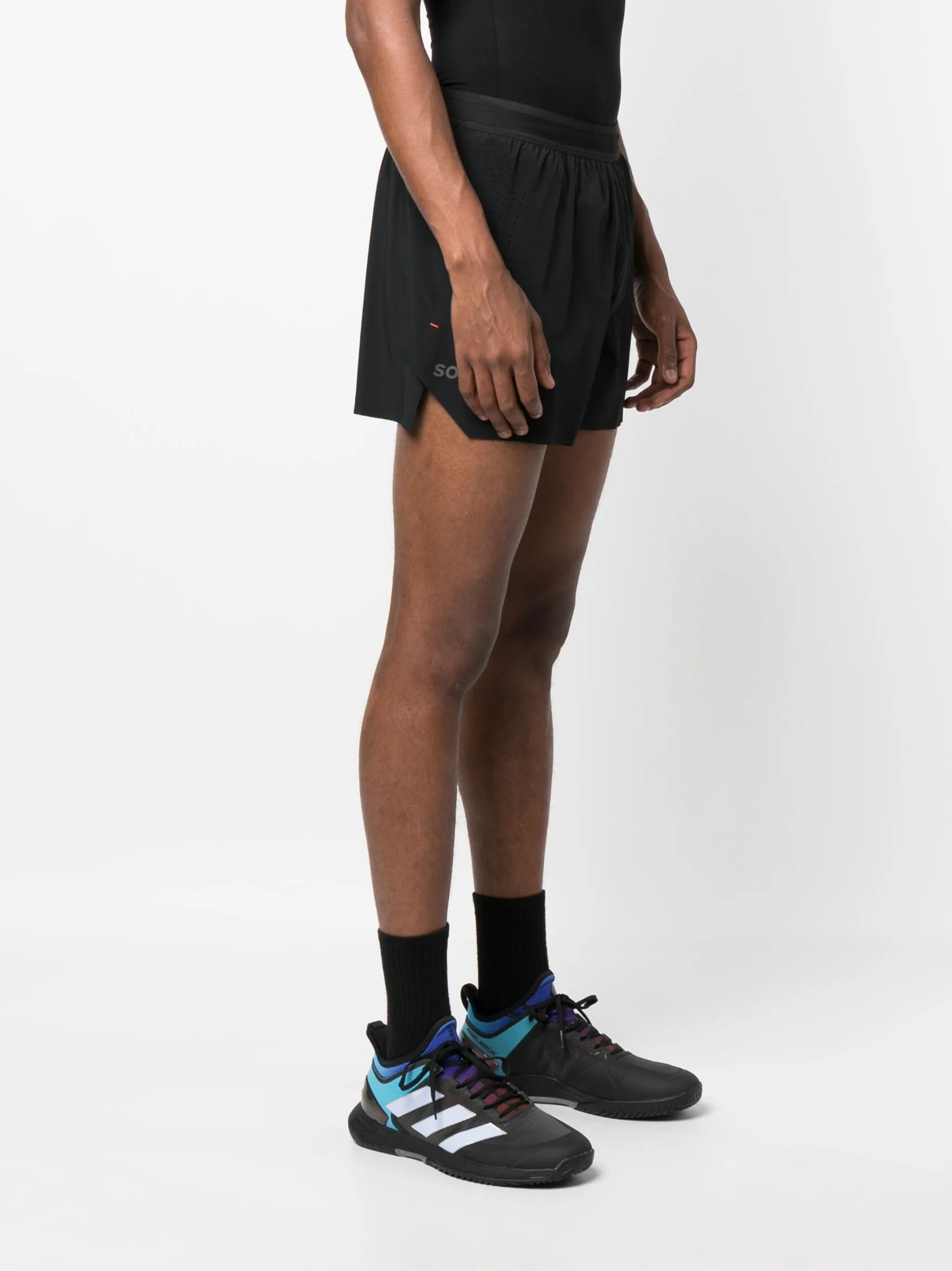 logo-print performance shorts