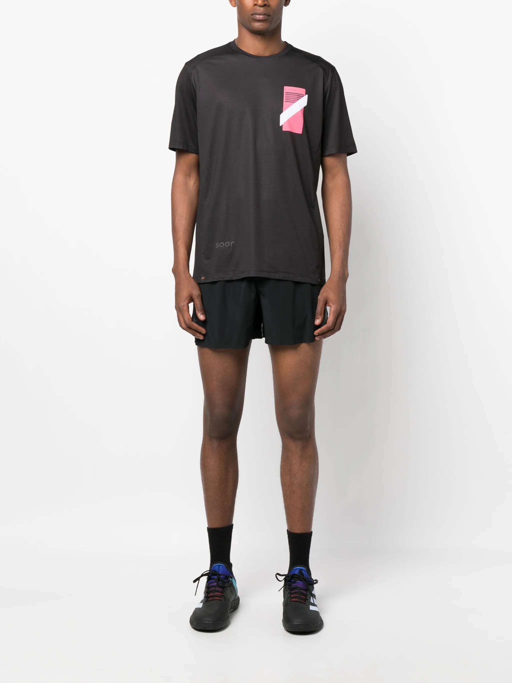 logo-print performance shorts