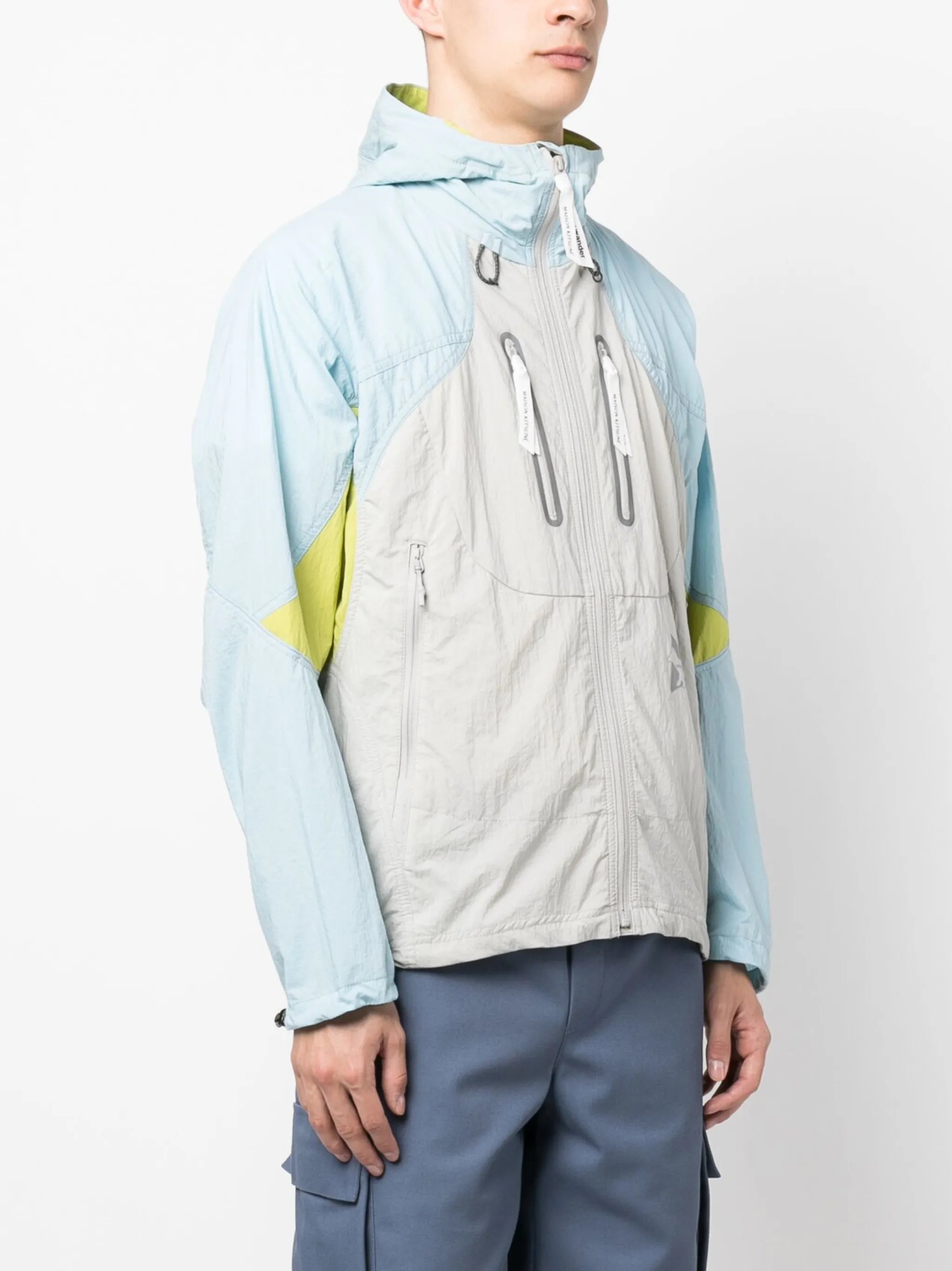 multi-panel hooded jacket