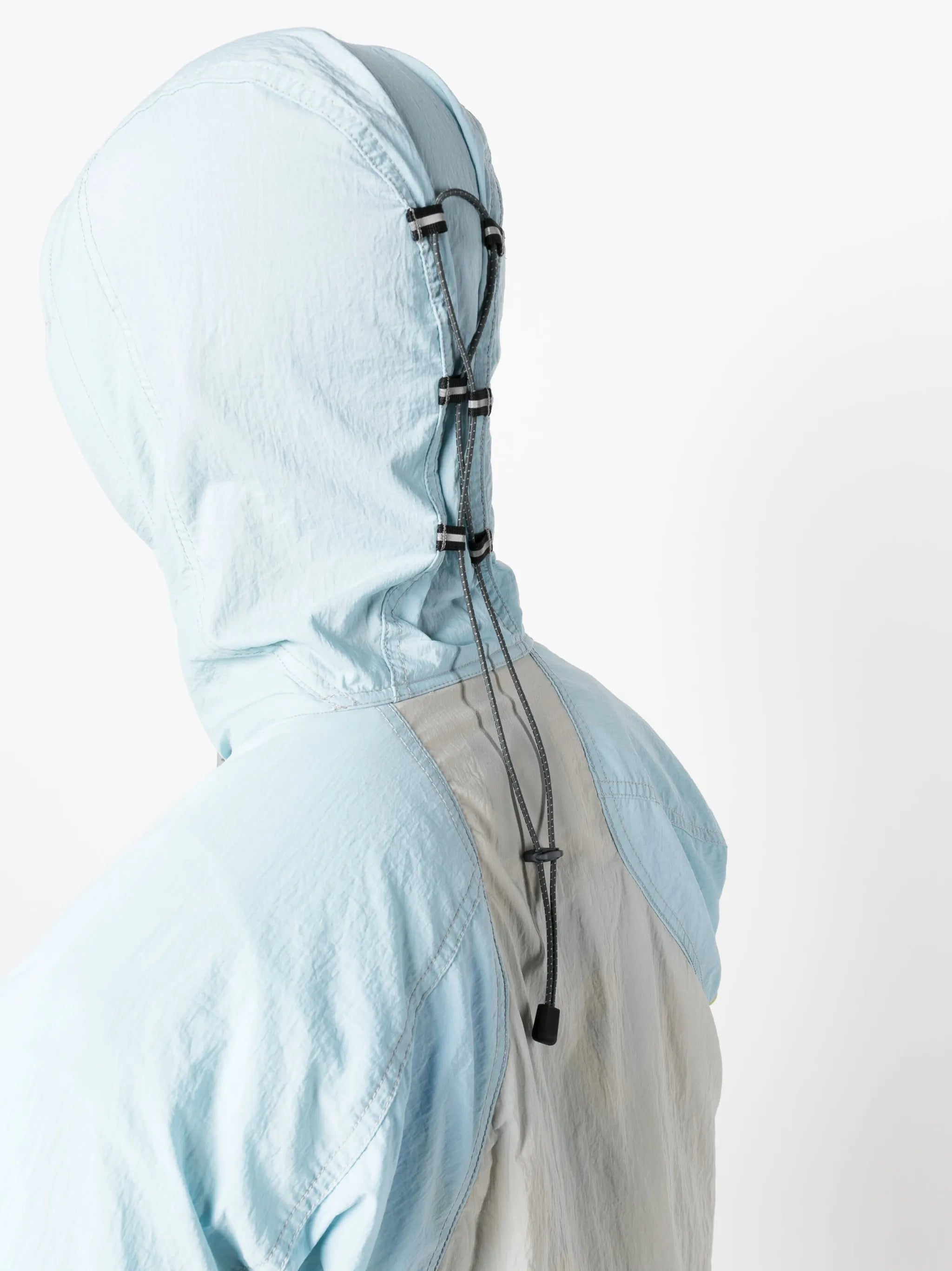 multi-panel hooded jacket