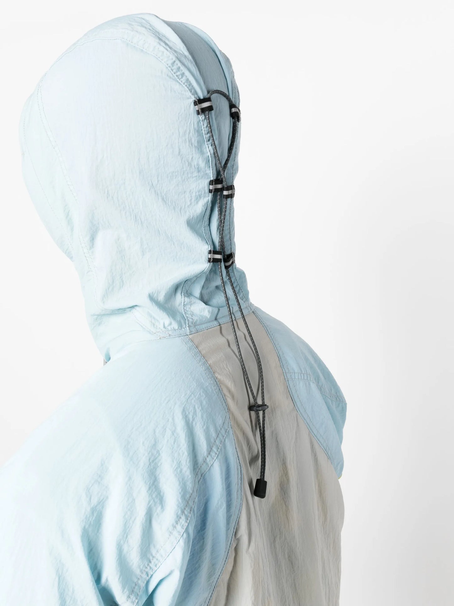 multi-panel hooded jacket