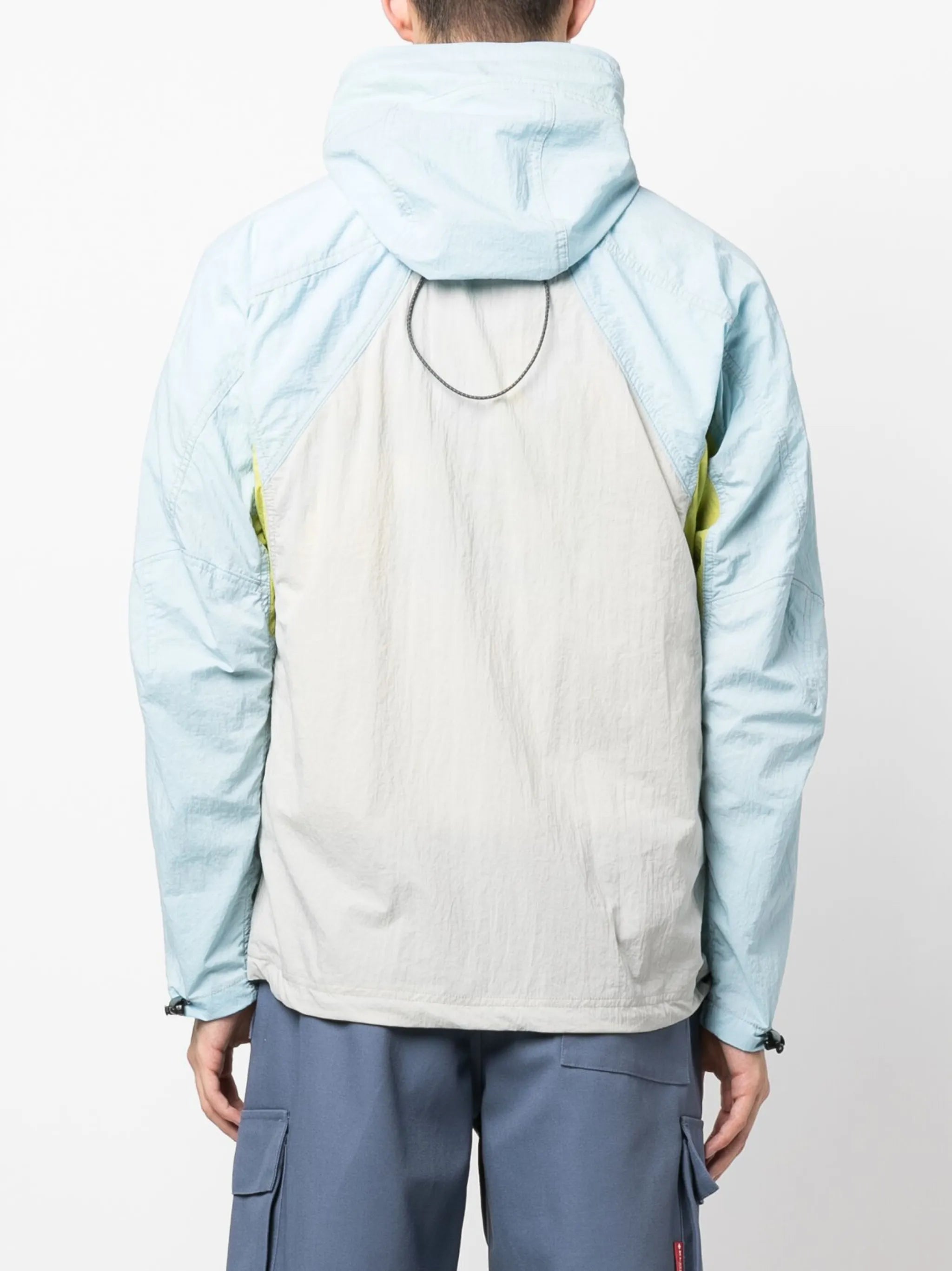 multi-panel hooded jacket
