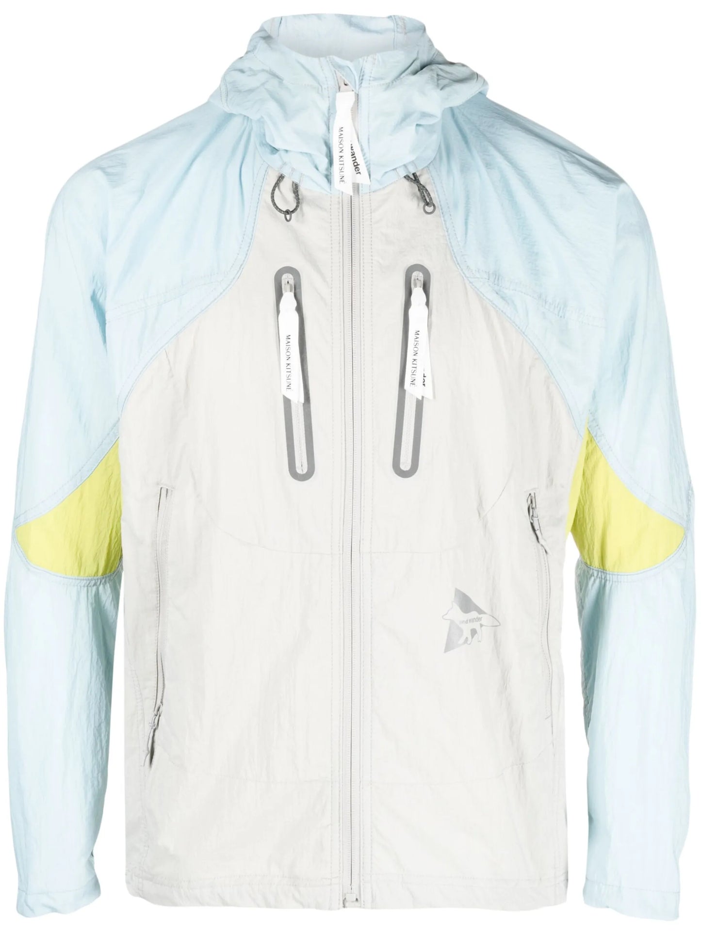multi-panel hooded jacket