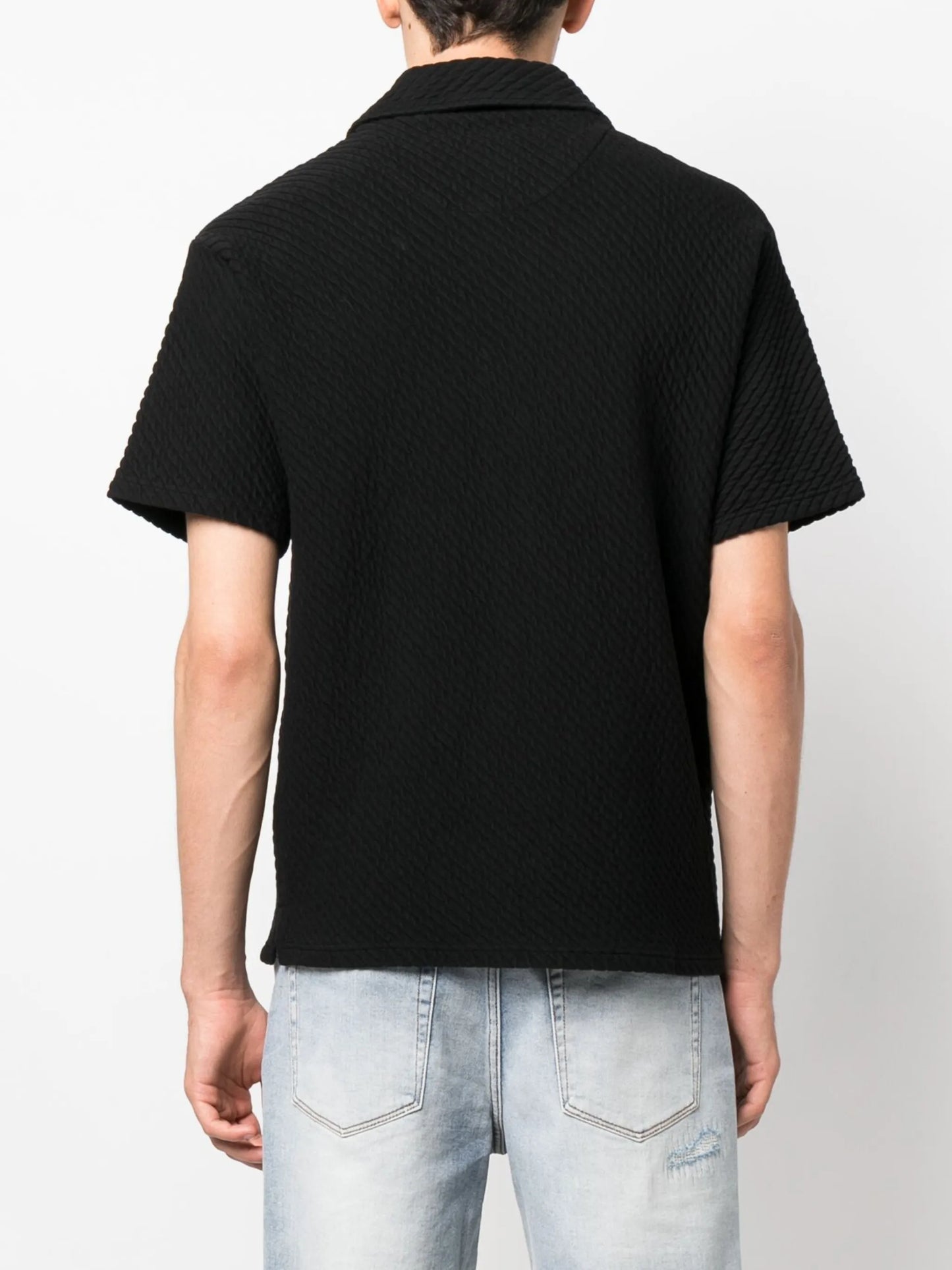 logo-embroidered notched-collar shirt