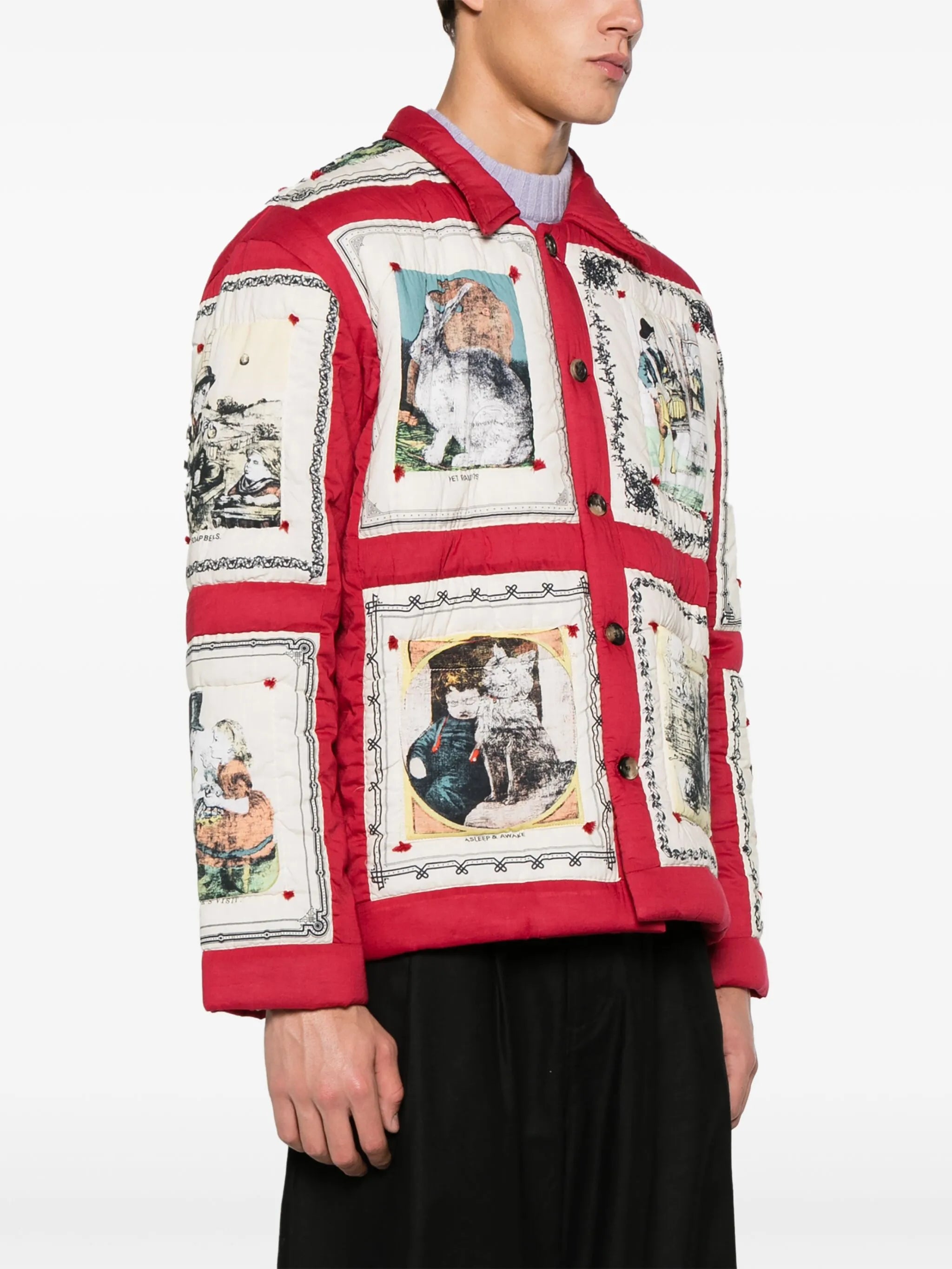 Storytime graphic-print down jacket