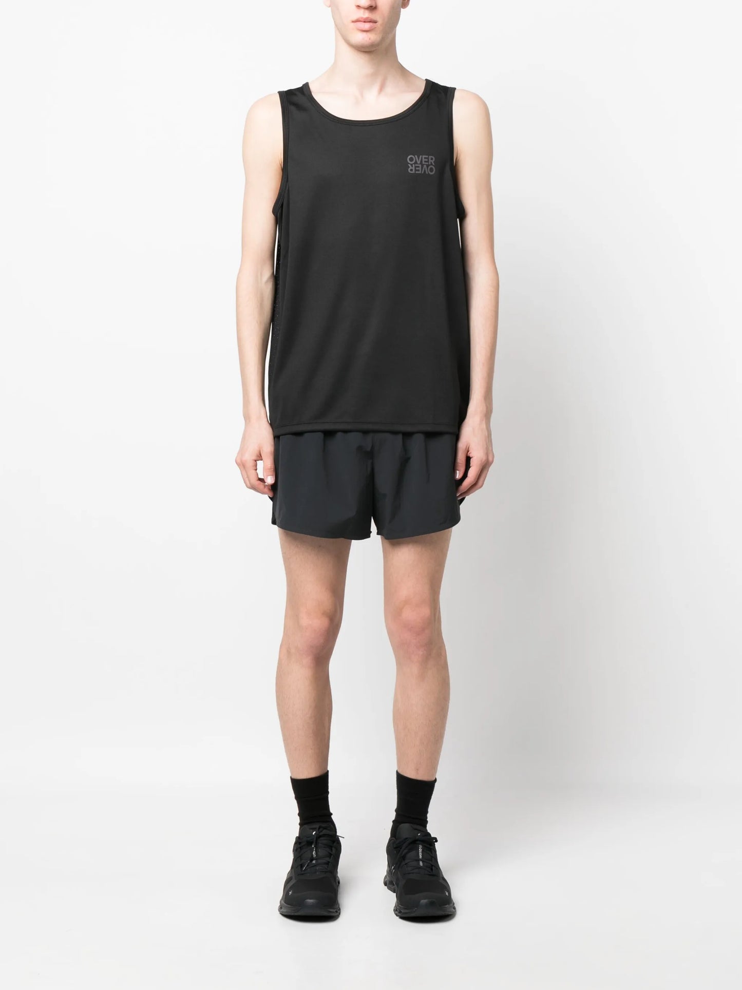 logo-print track shorts