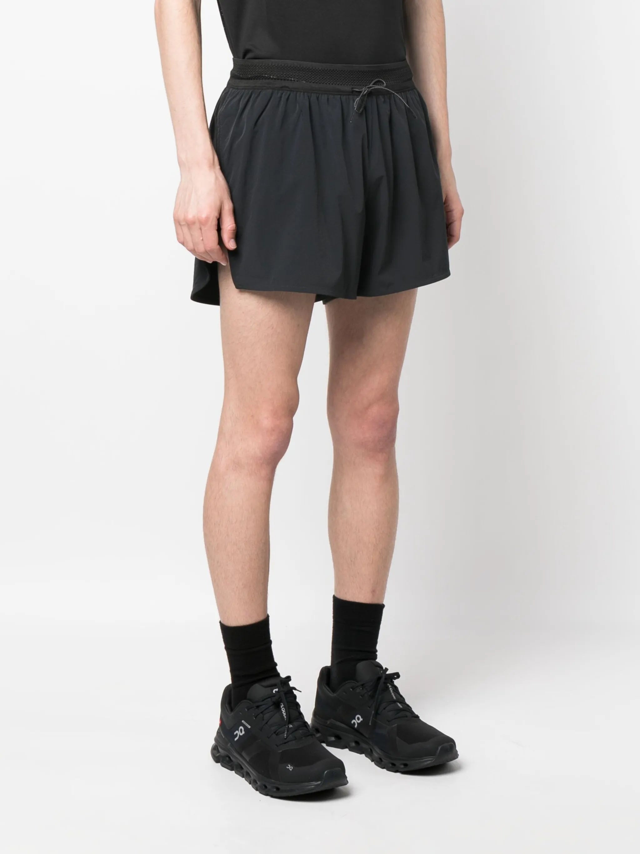 logo-print track shorts