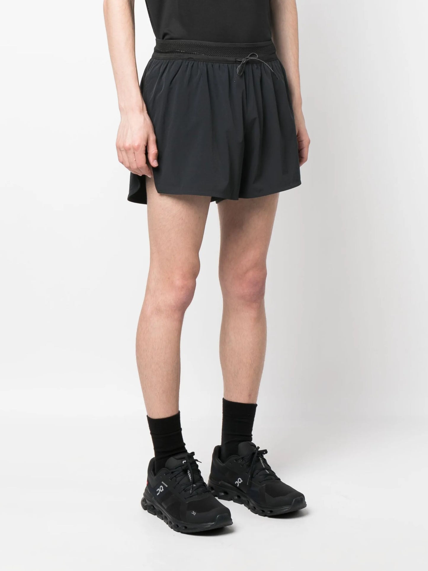 logo-print track shorts