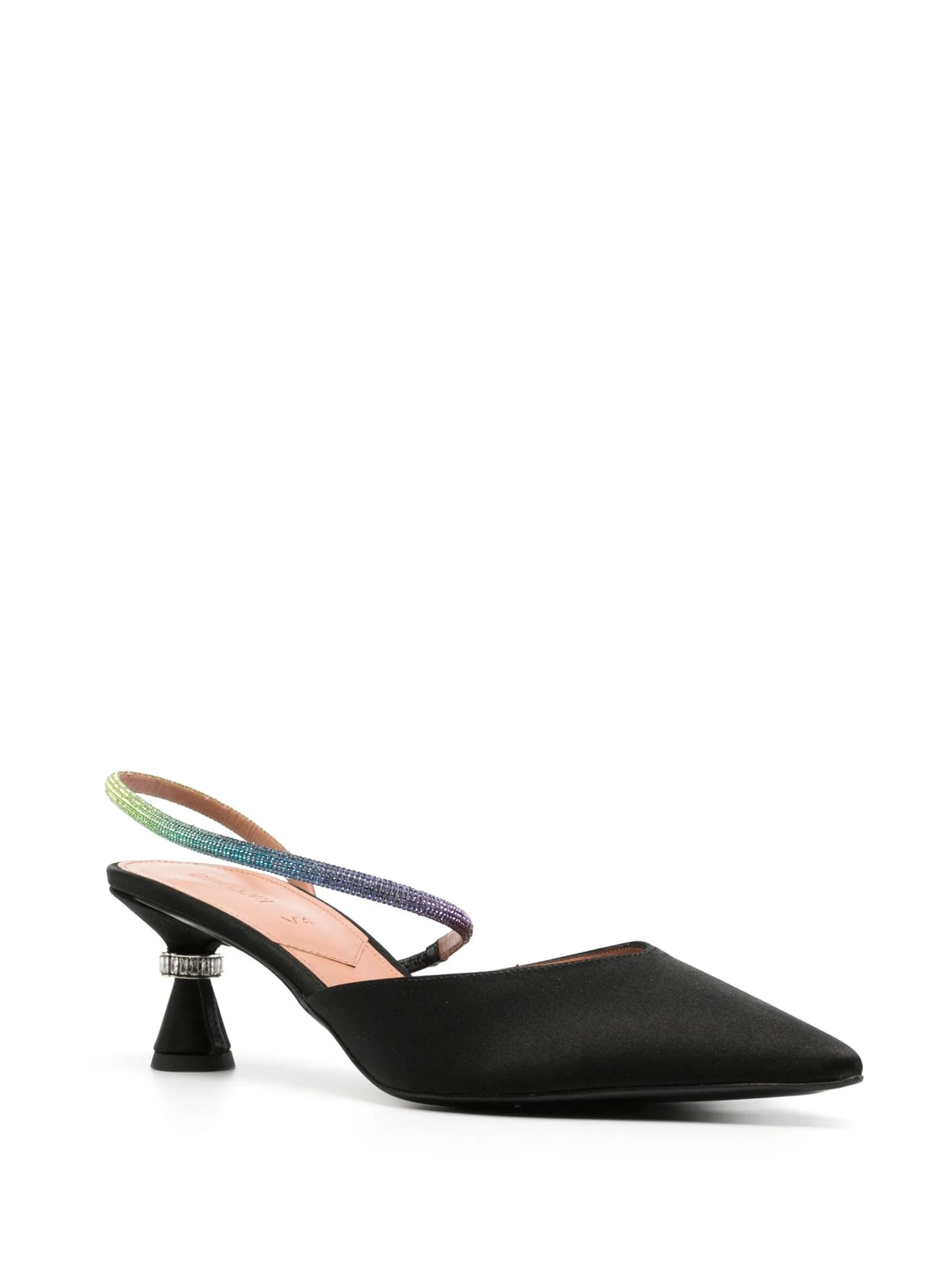 pointed-toe strap-detail pumps
