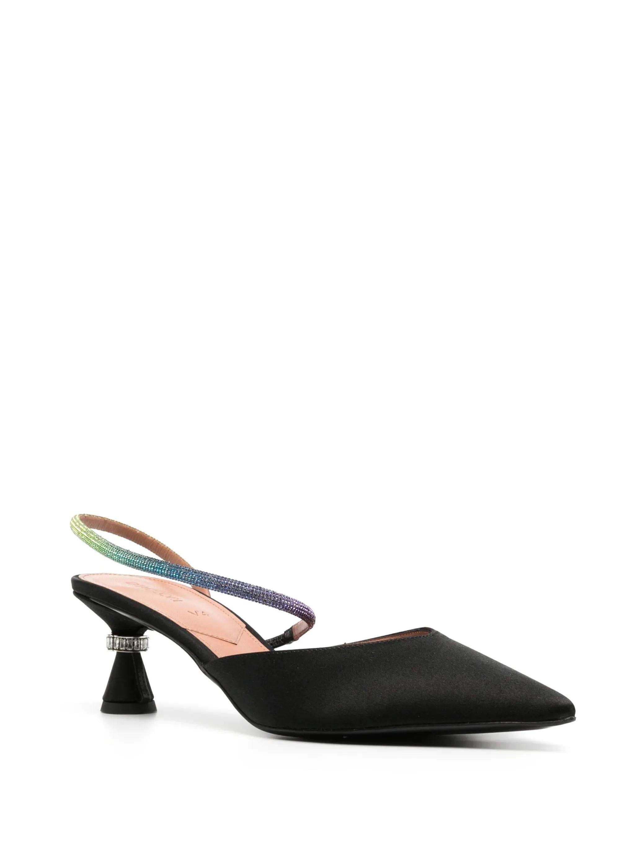 pointed-toe strap-detail pumps