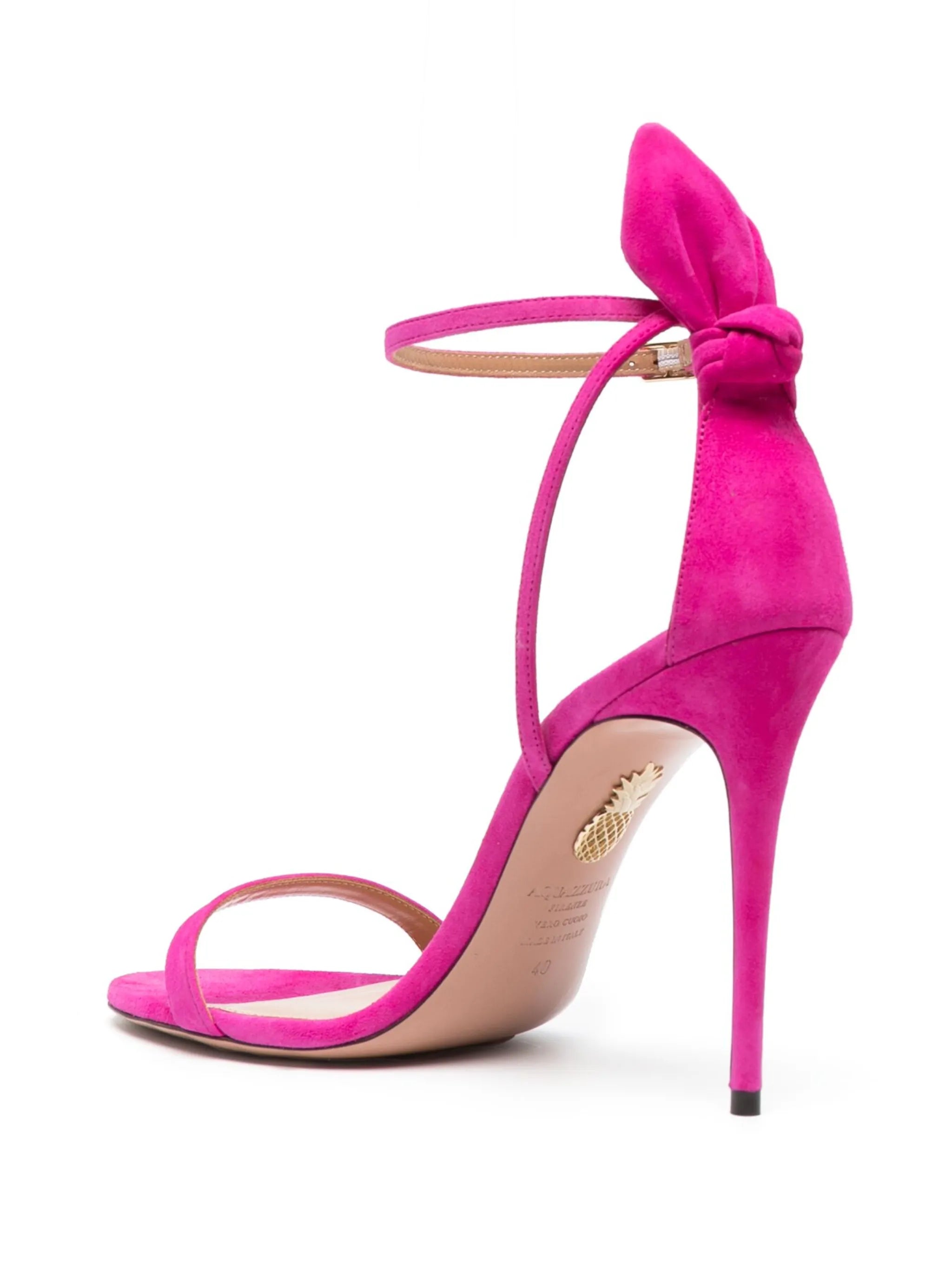 Bow Tie 105mm suede sandals
