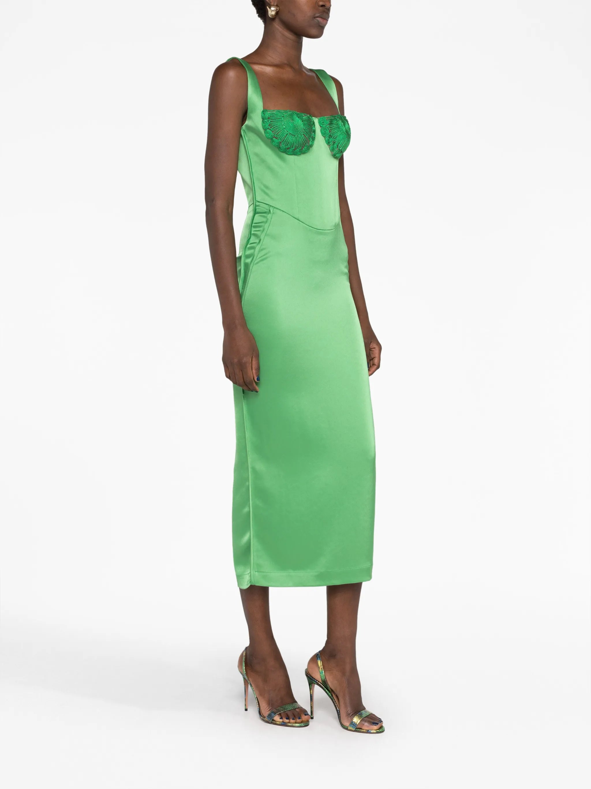 Micah soutache-trim midi dress
