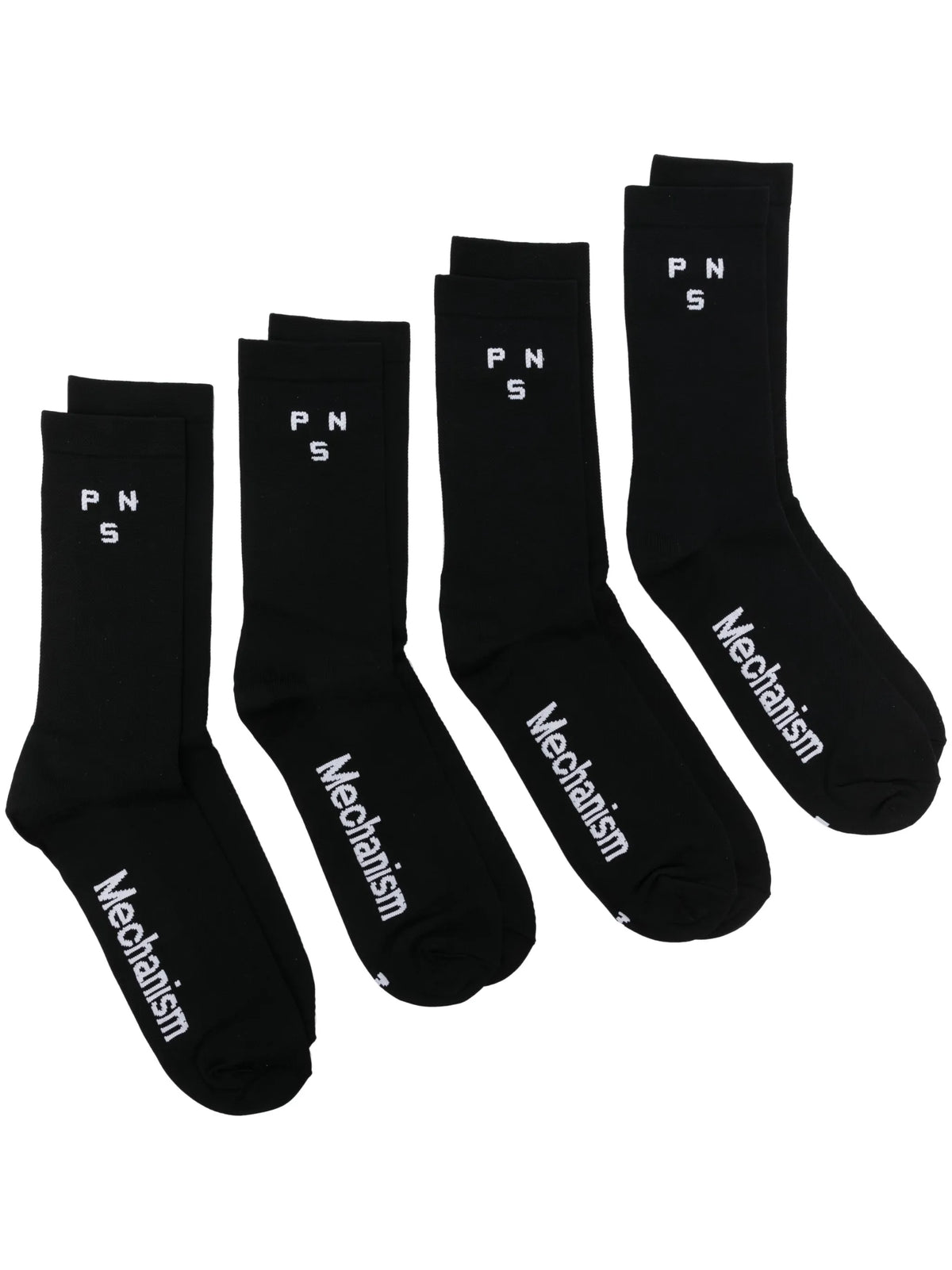 'Mechanism' logo-intarsia socks