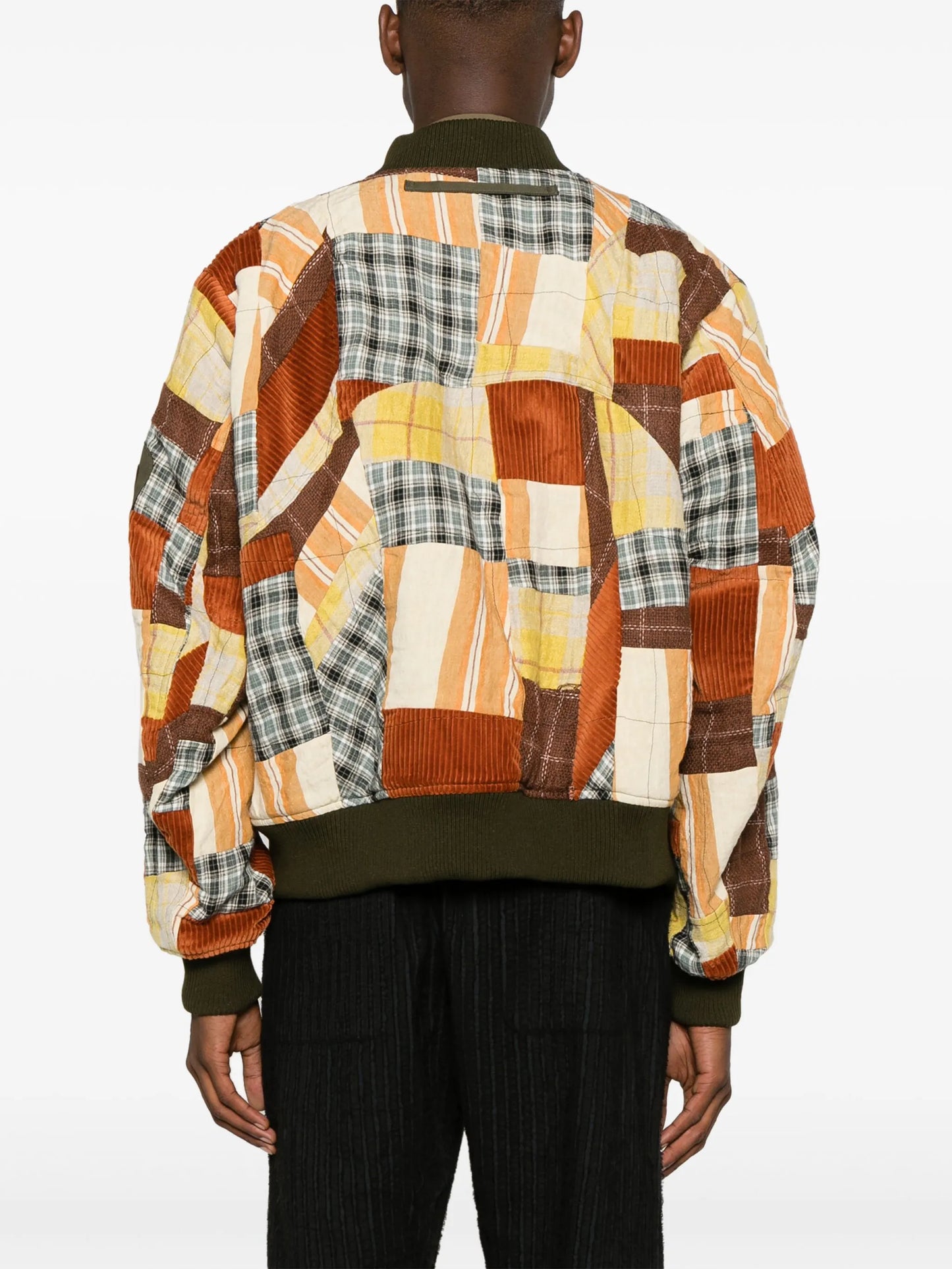 patchwork-design bomber jacket