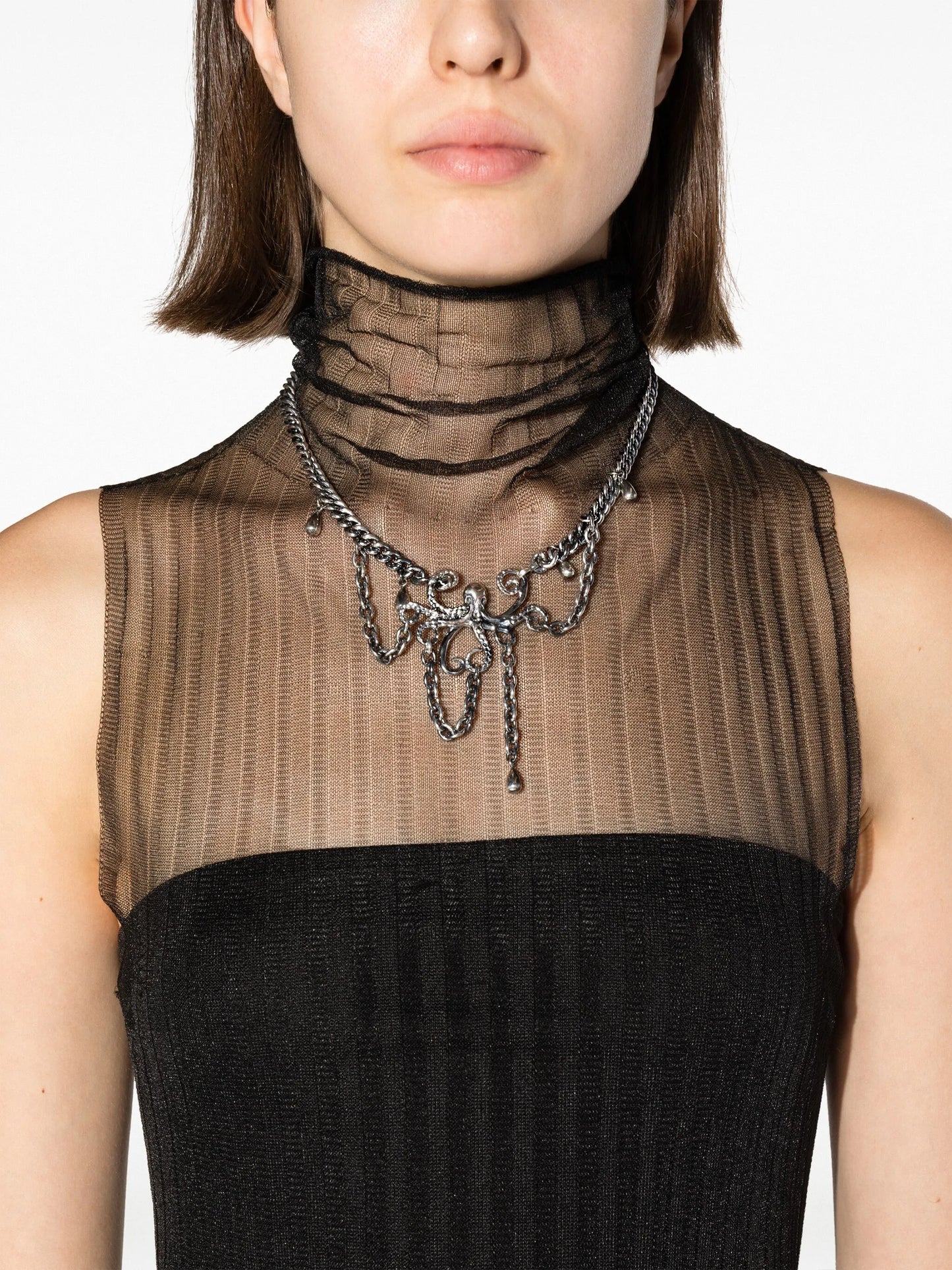 Octopus chain-link necklace