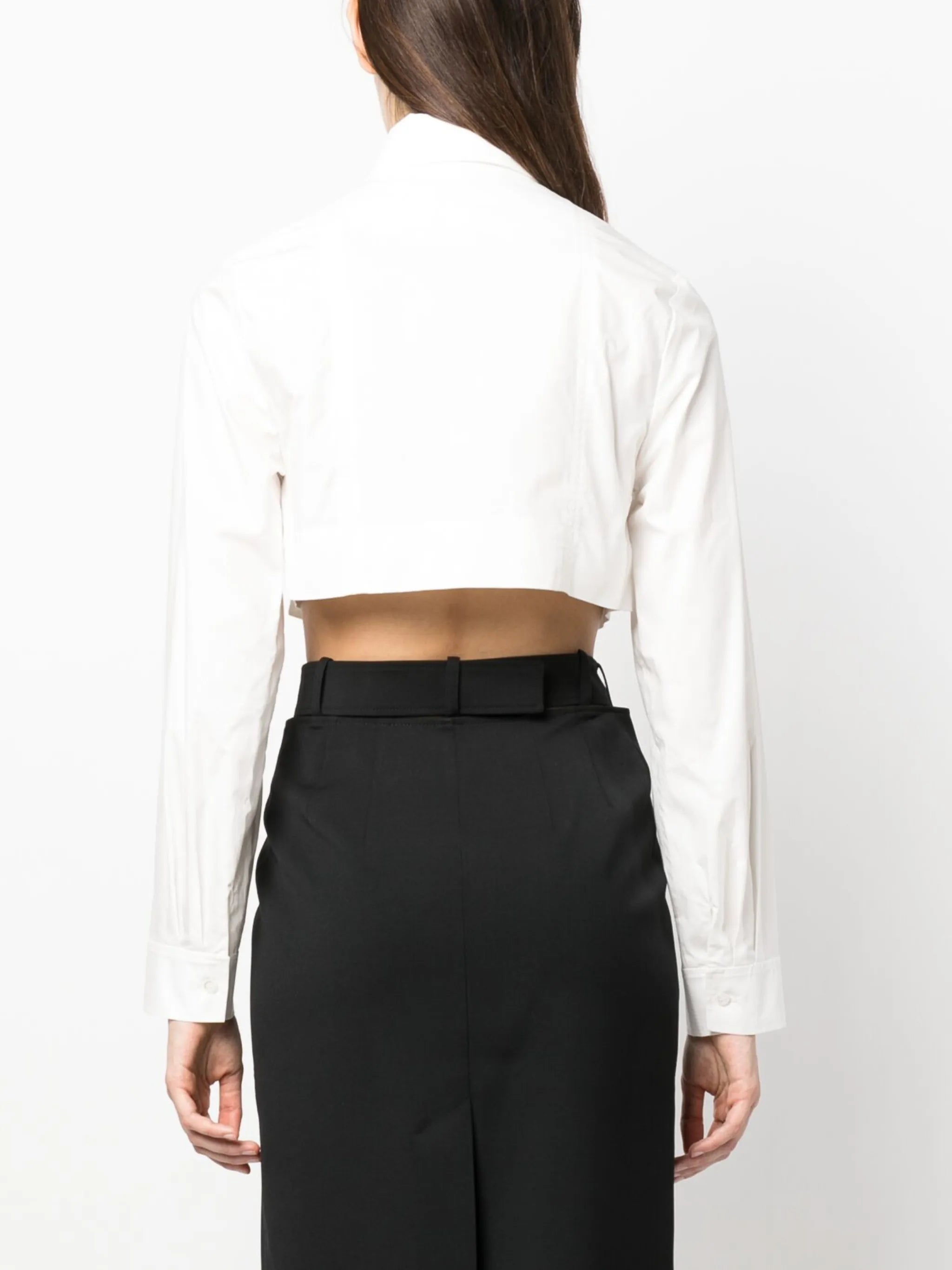 cropped double-breasted shirt