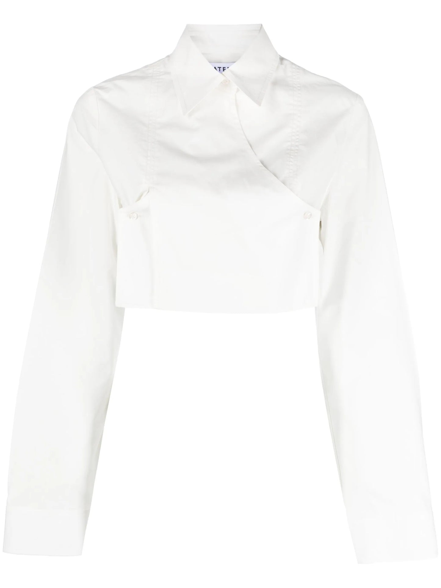 cropped double-breasted shirt