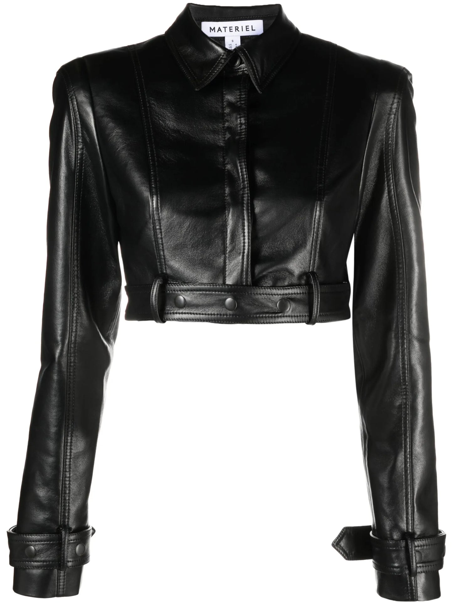 cut-out faux leather jacket