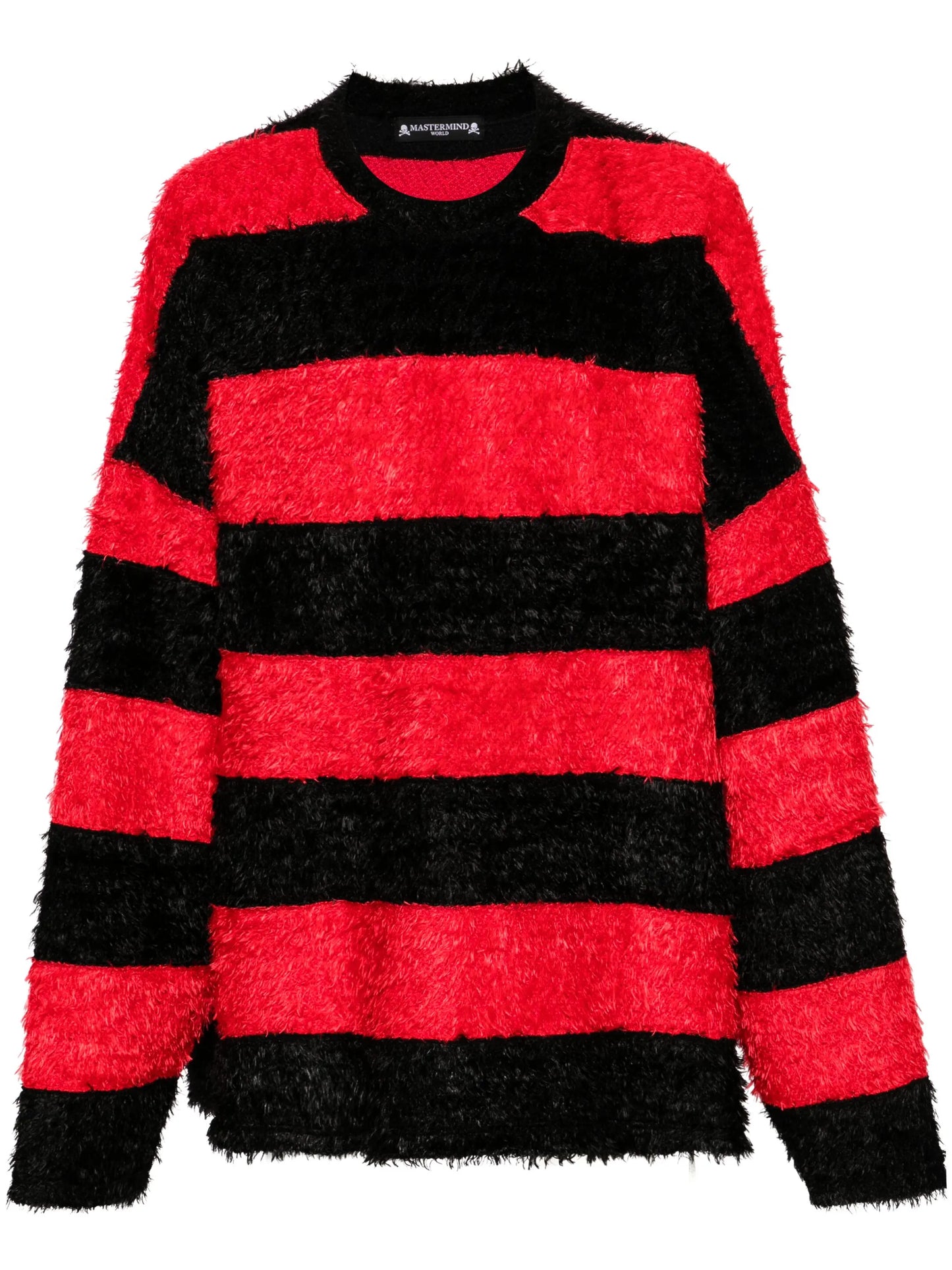 skull-embroidered striped jumper