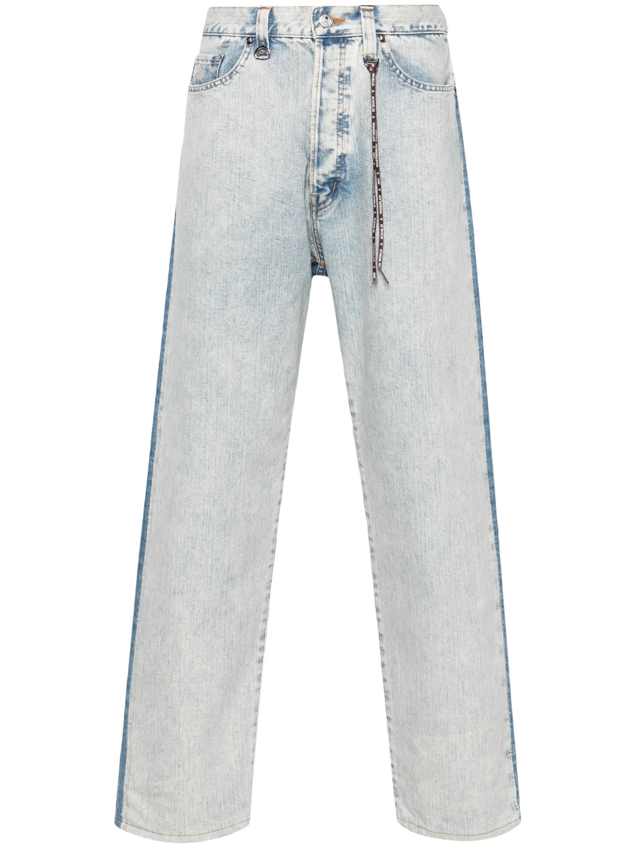 double-waist straight jeans