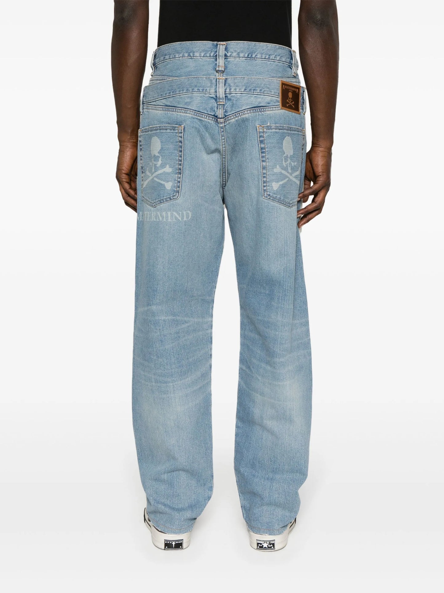double-waist straight jeans