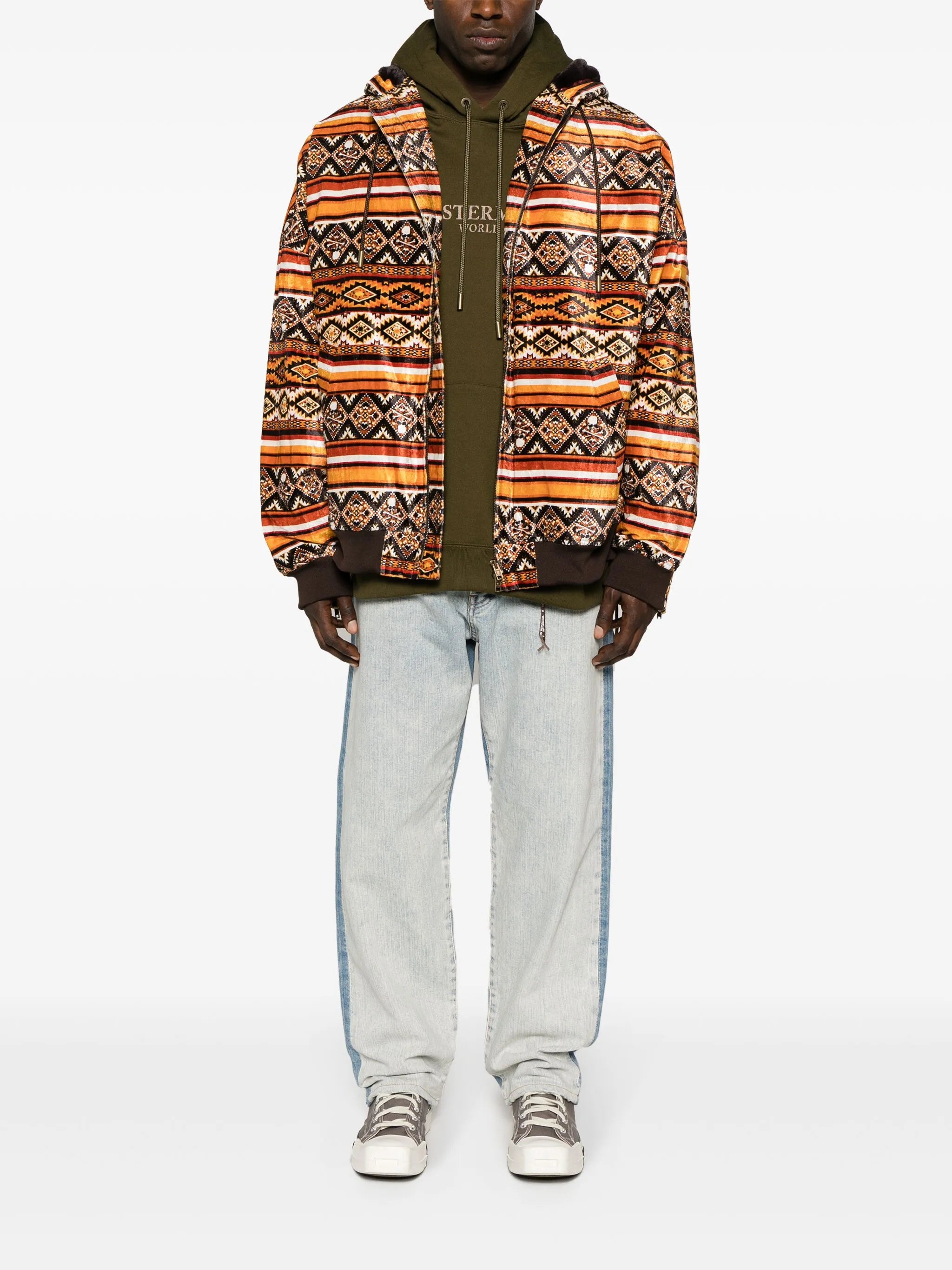 double-waist straight jeans