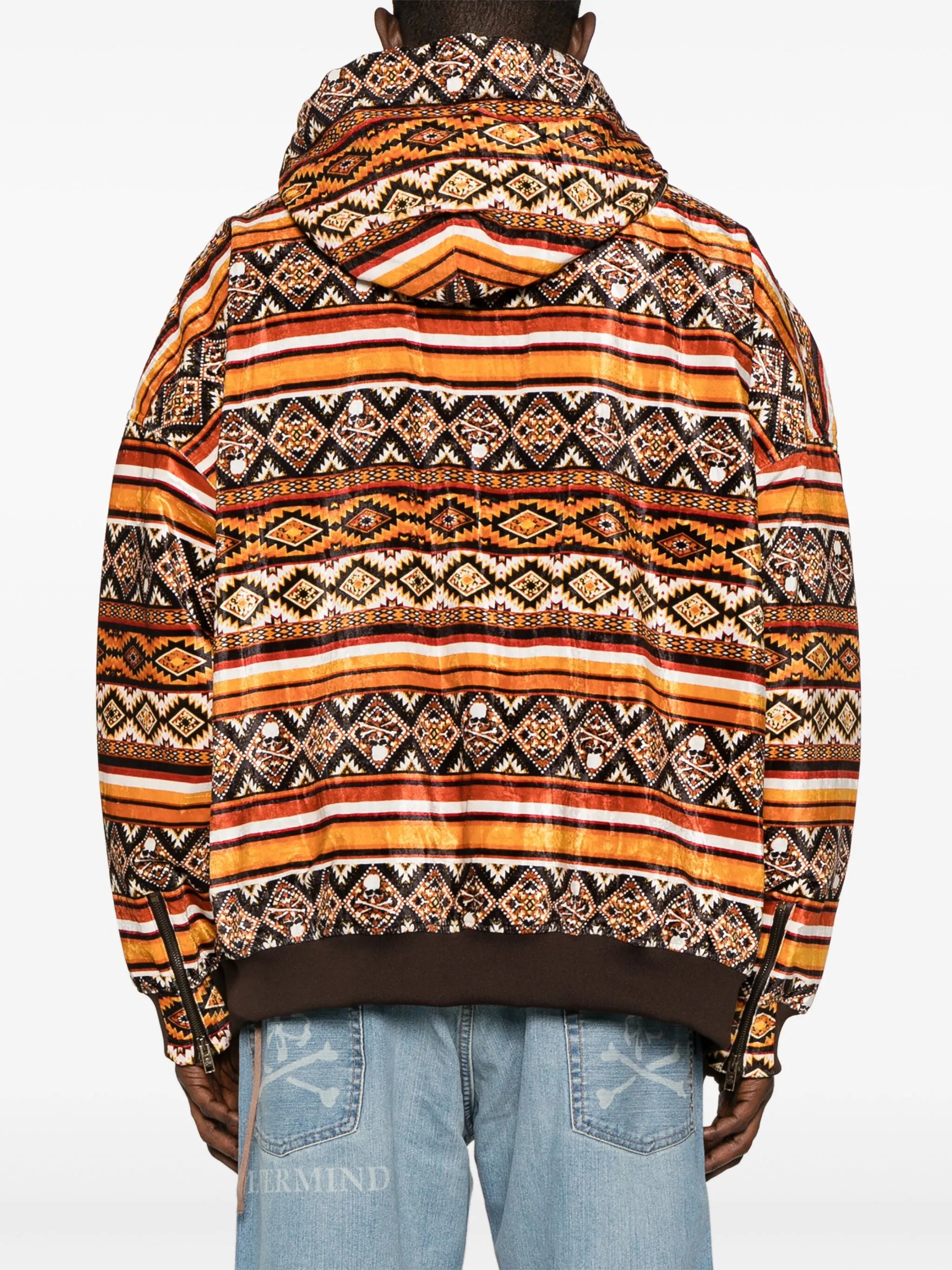 geometric-print hooded jacket