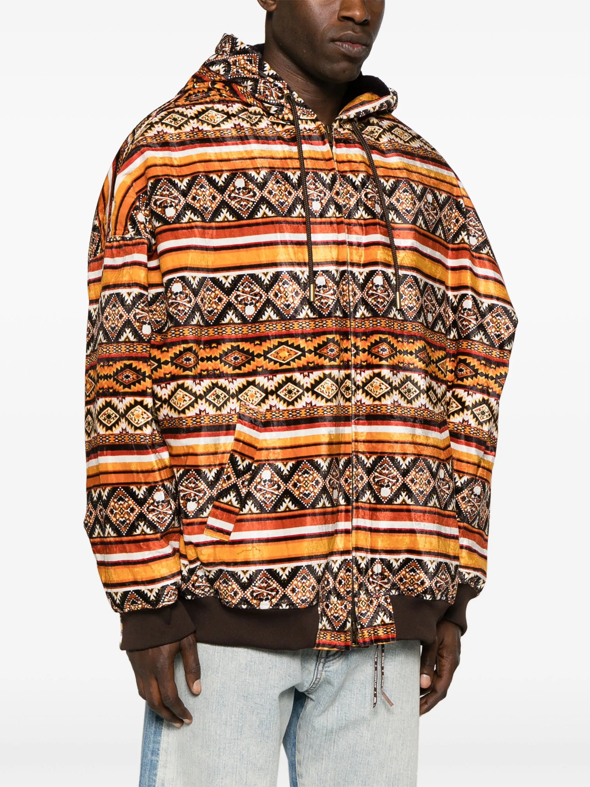 geometric-print hooded jacket