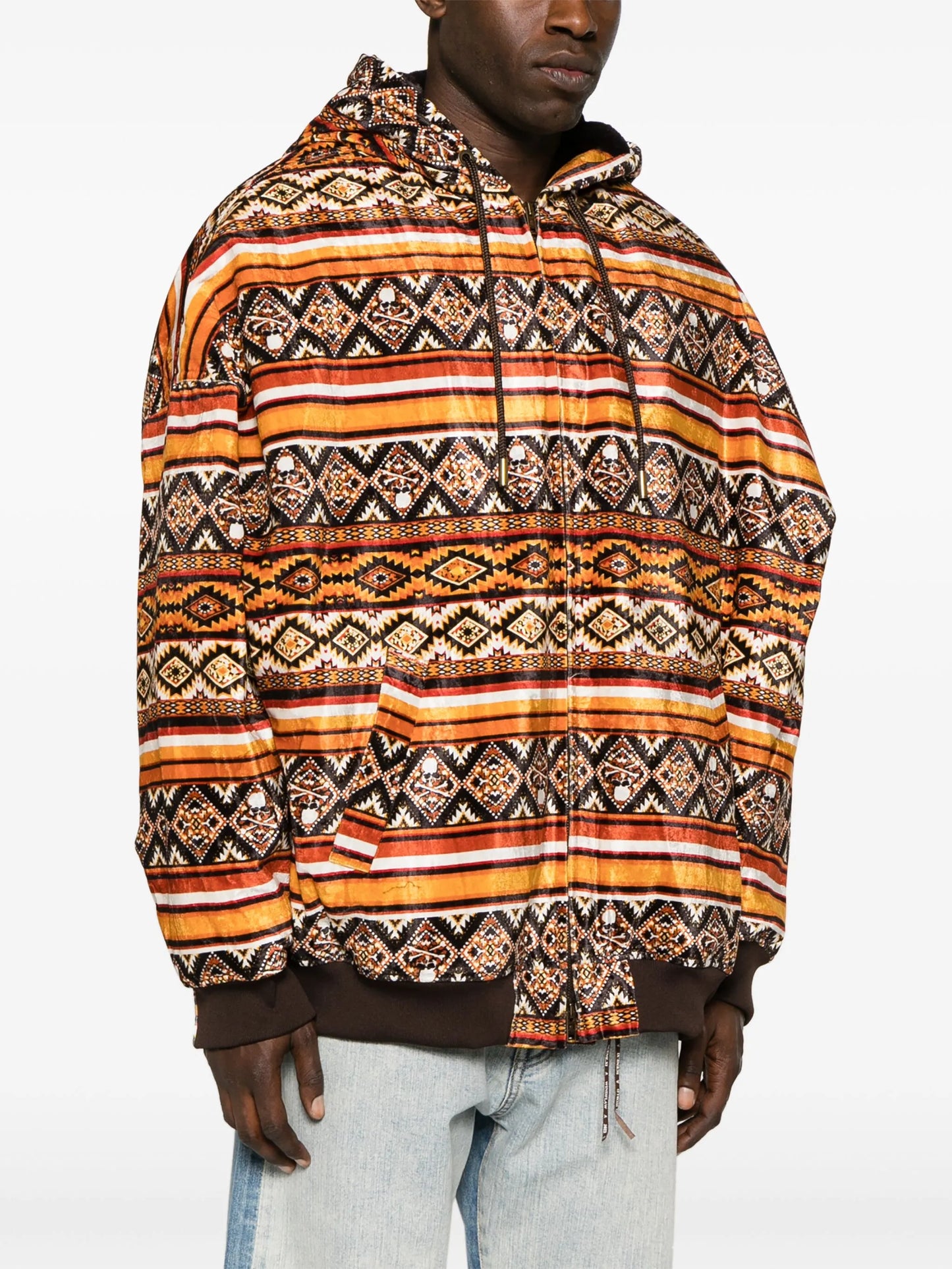 geometric-print hooded jacket