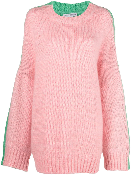 colour-block crew-neck jumper