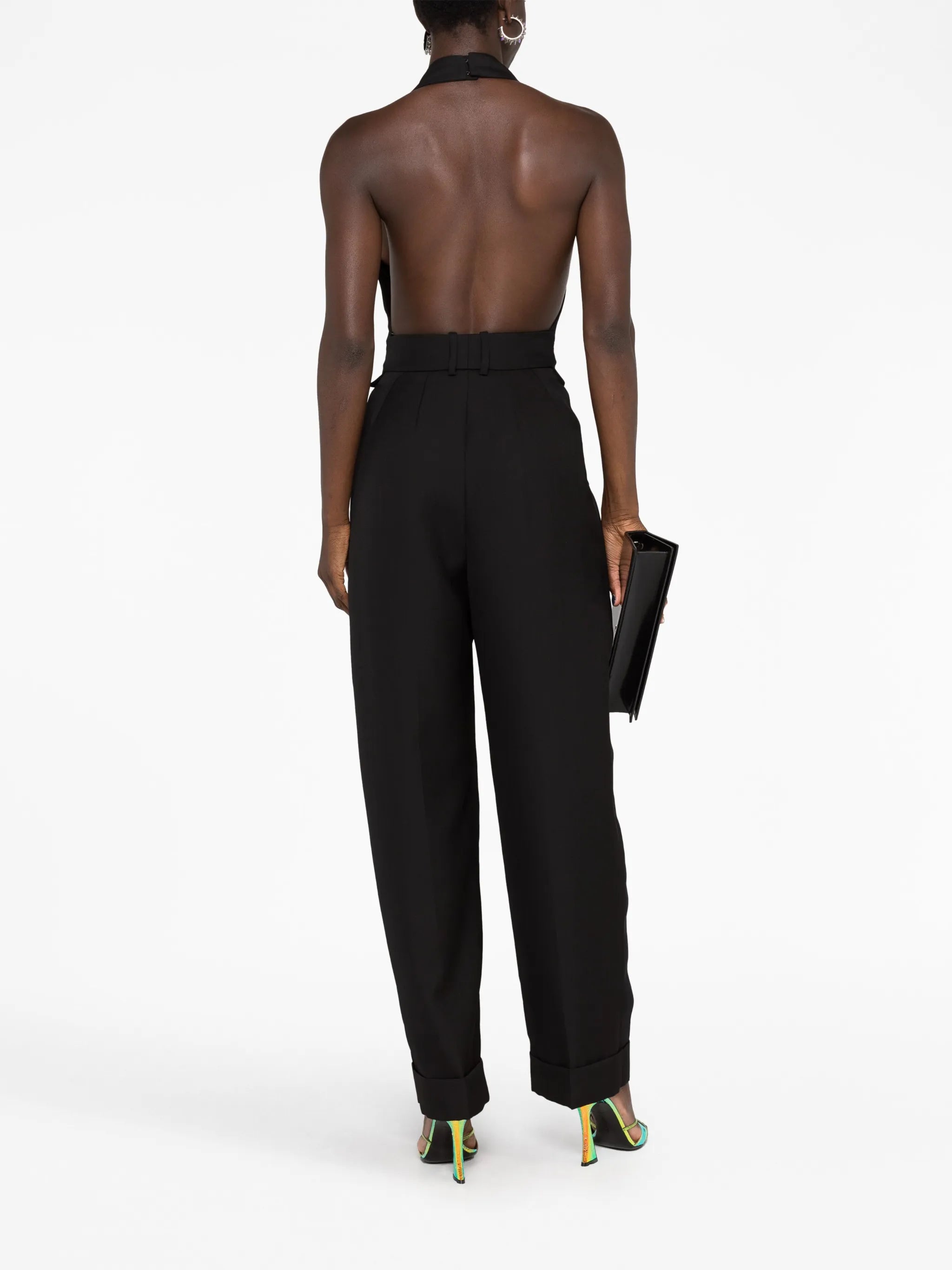 V-neck wool jumpsuit