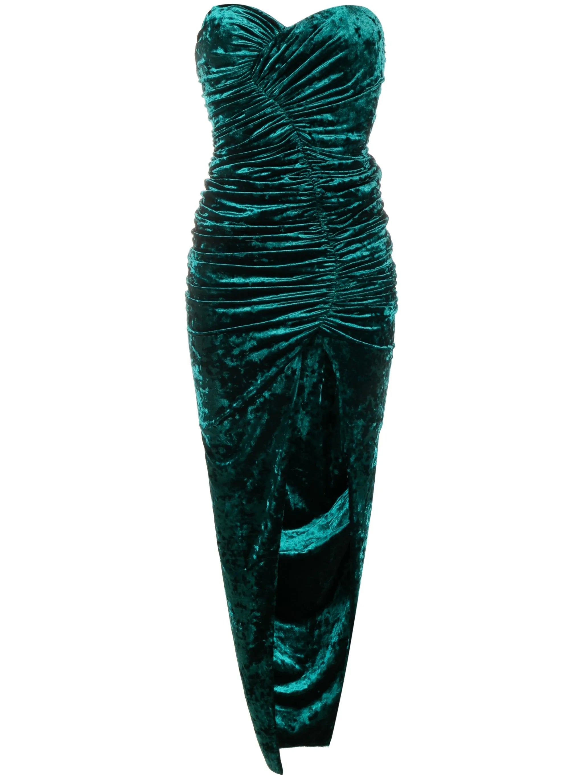 ruched crushed velvet dress