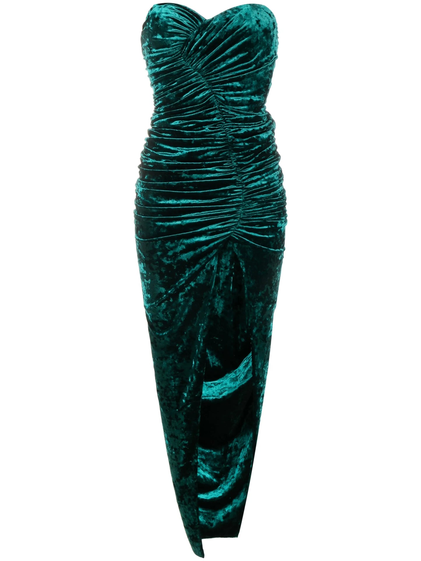 ruched crushed velvet dress