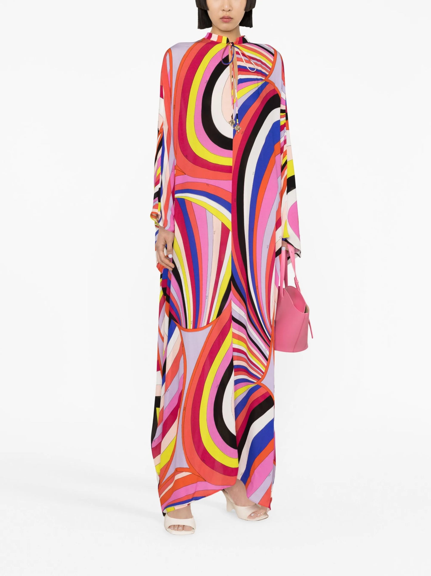 Iride-print kaftan dress
