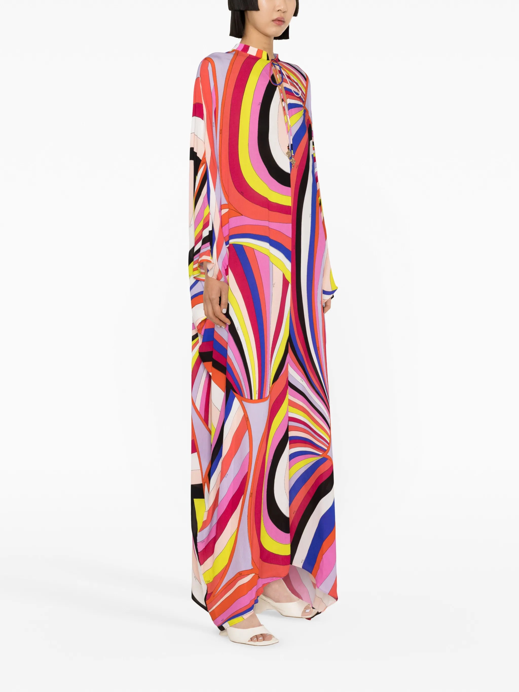 Iride-print kaftan dress