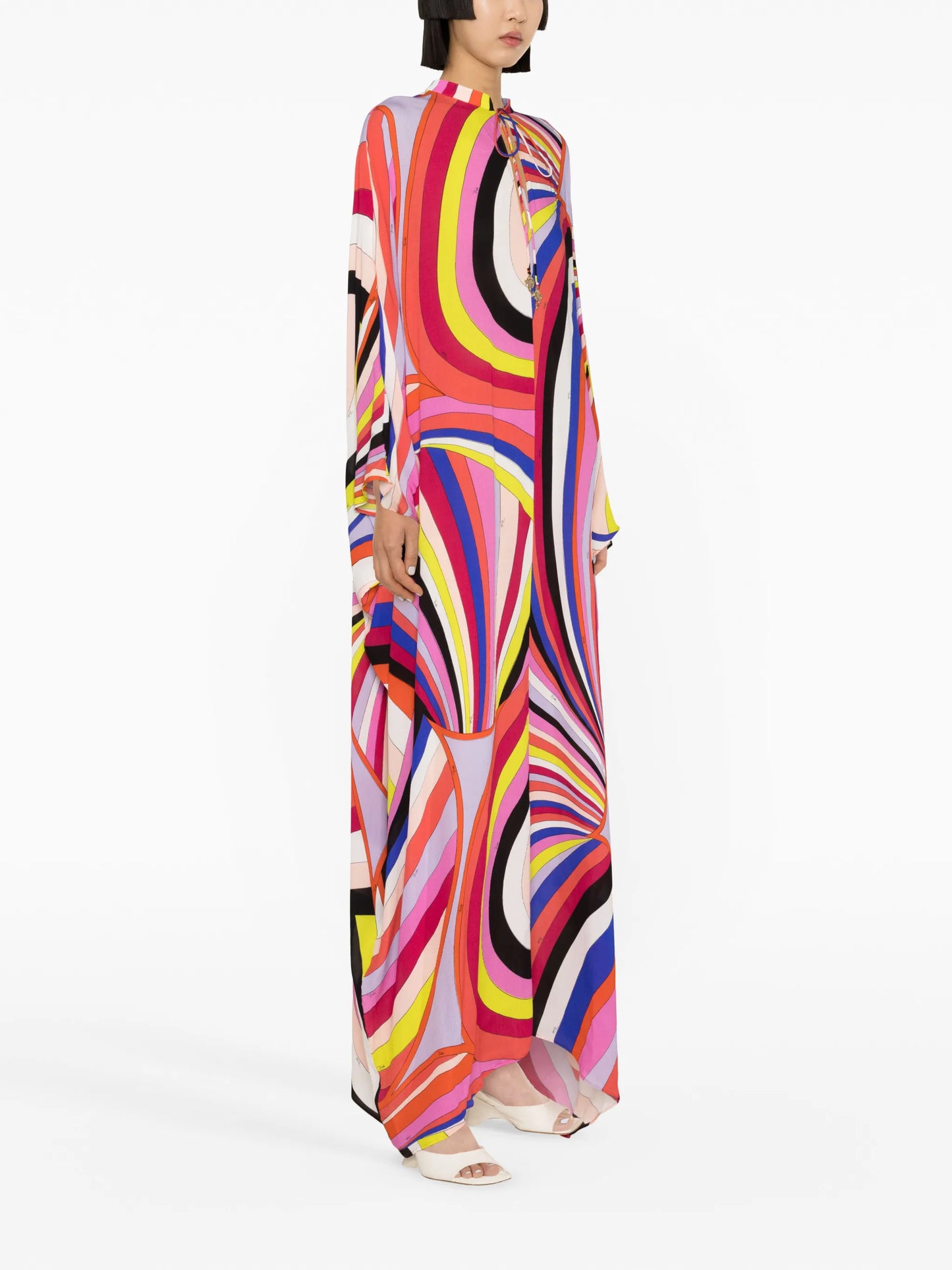 Iride-print kaftan dress