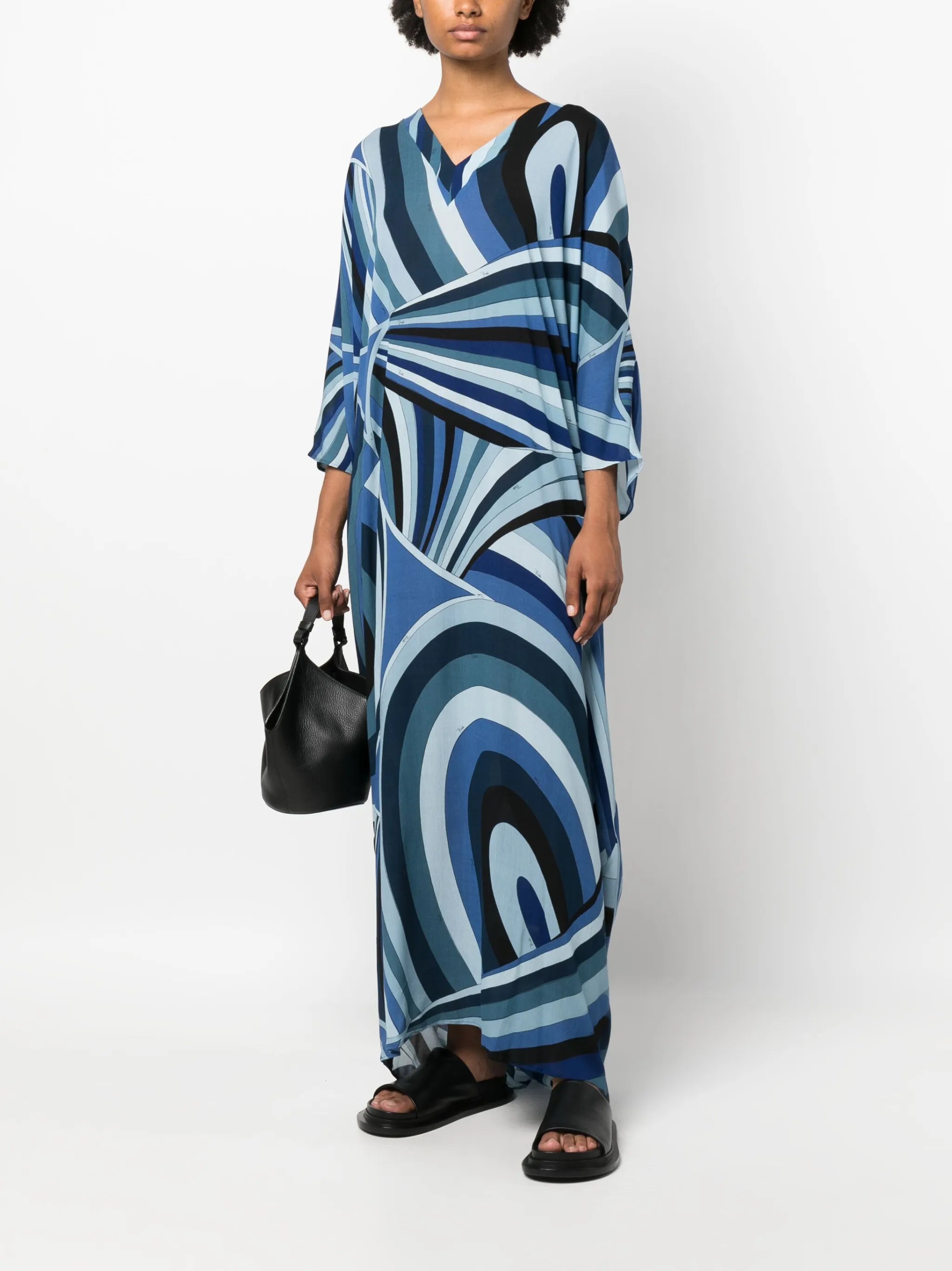 Iride-print maxi dress