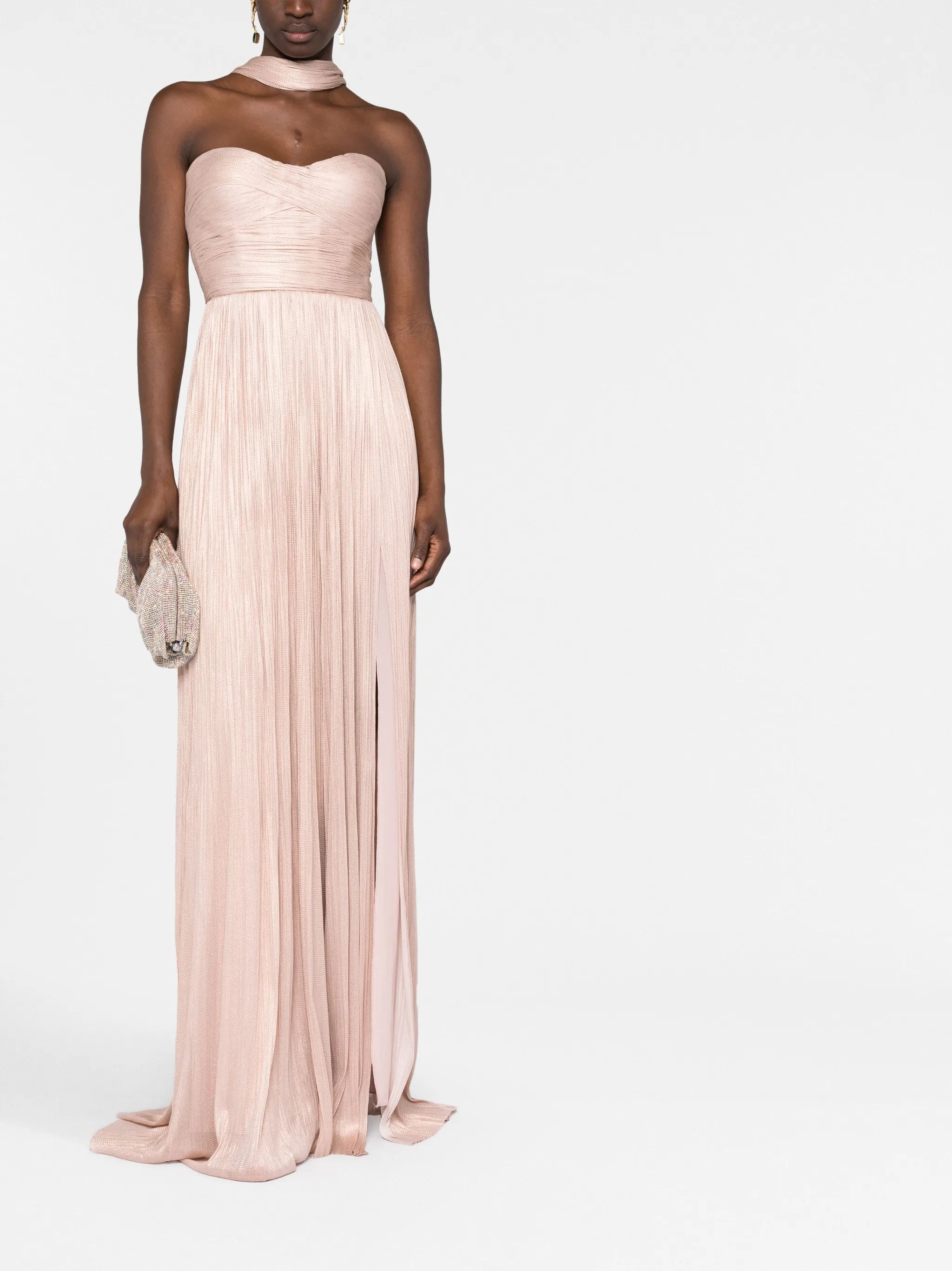 Theia off-shoulder silk dress