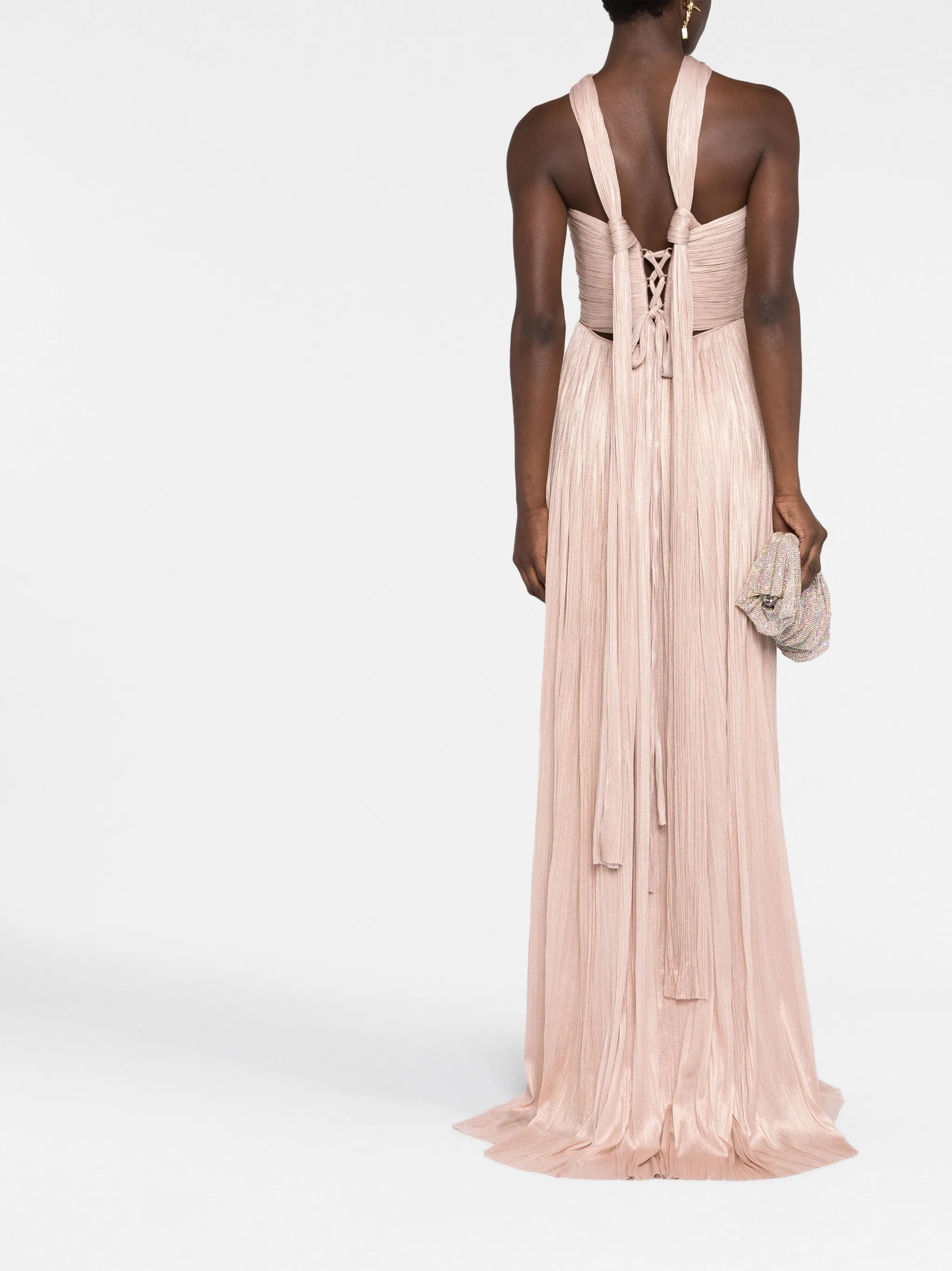 Theia off-shoulder silk dress