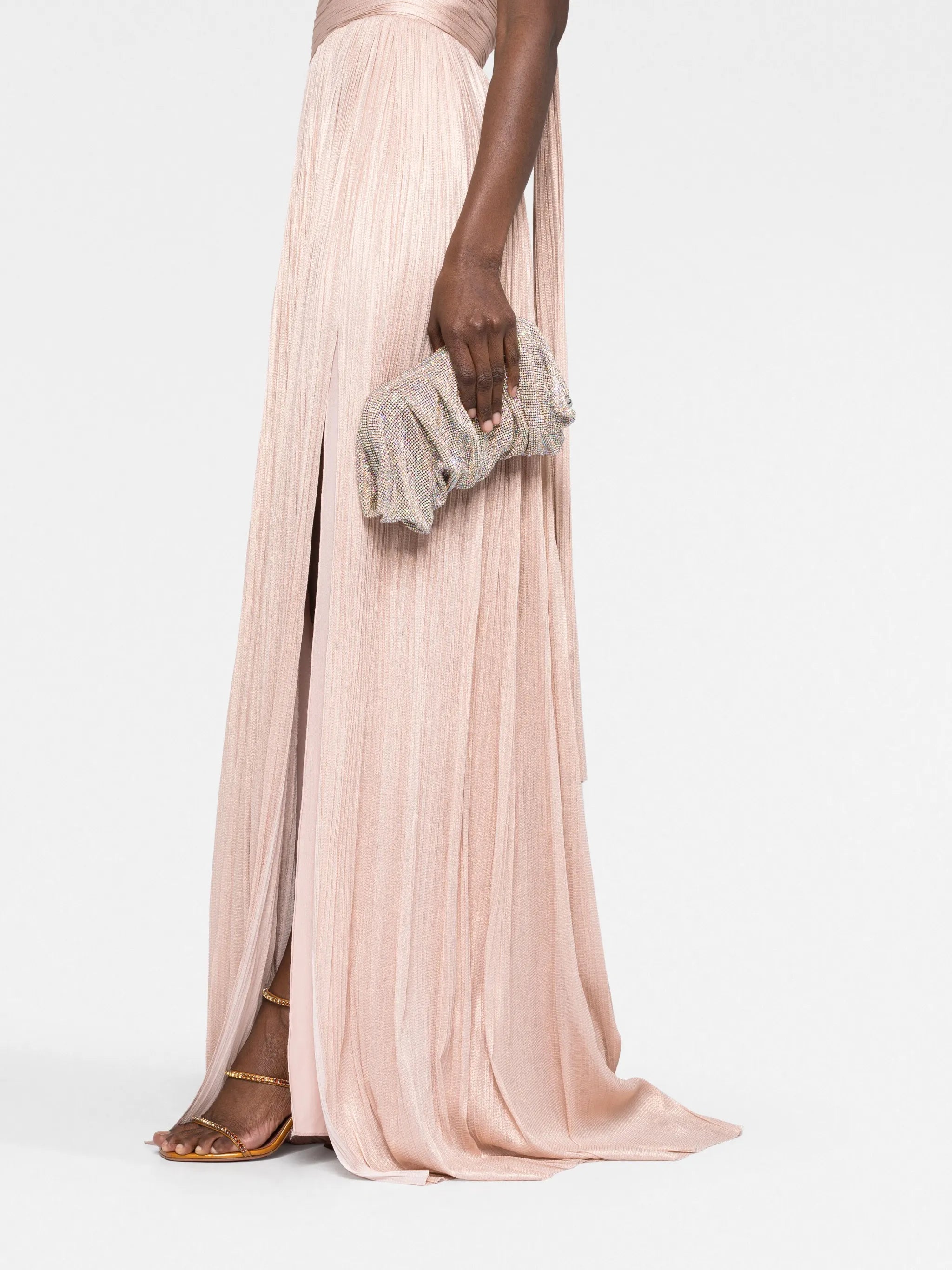 Theia off-shoulder silk dress