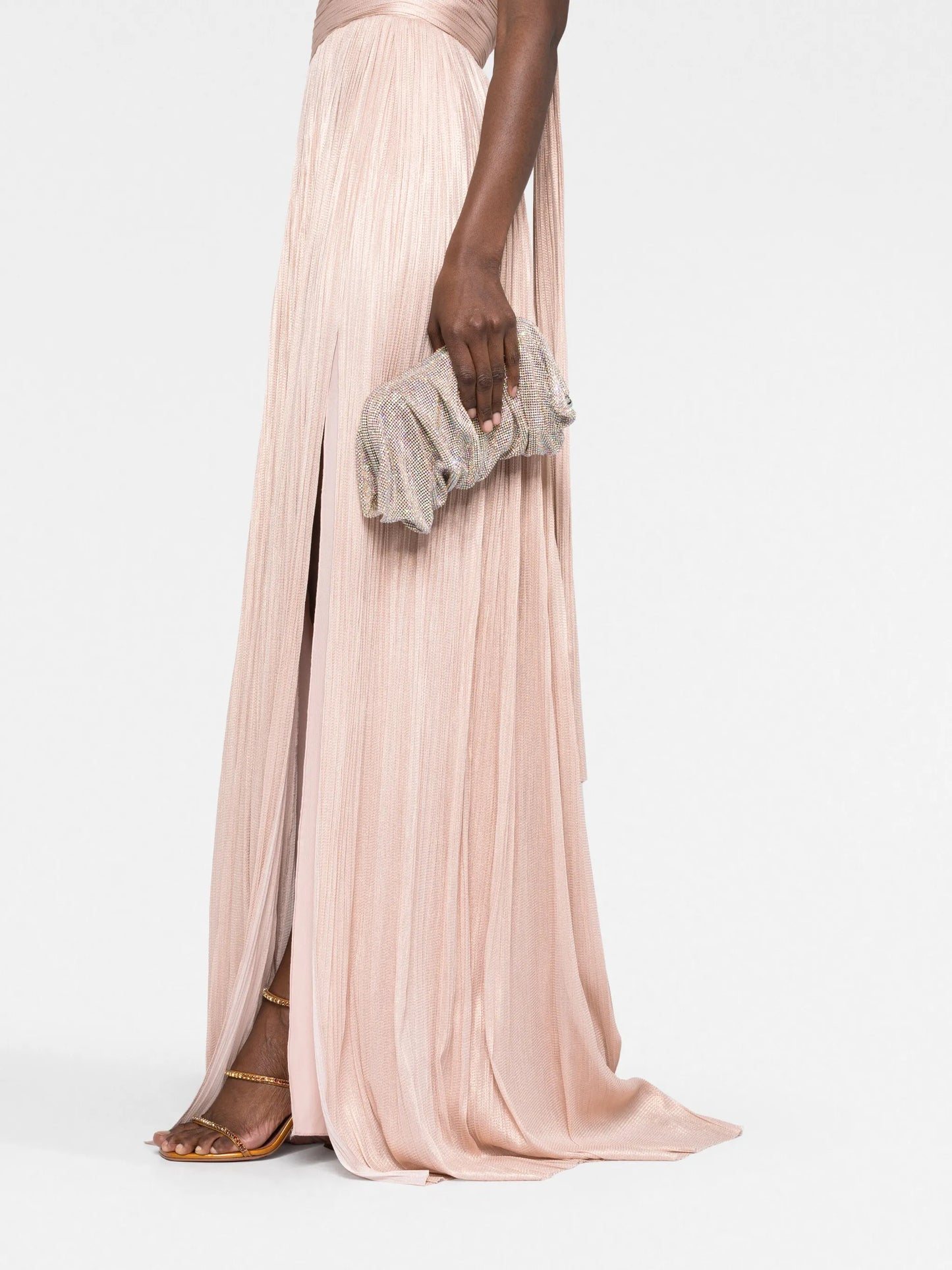 Theia off-shoulder silk dress