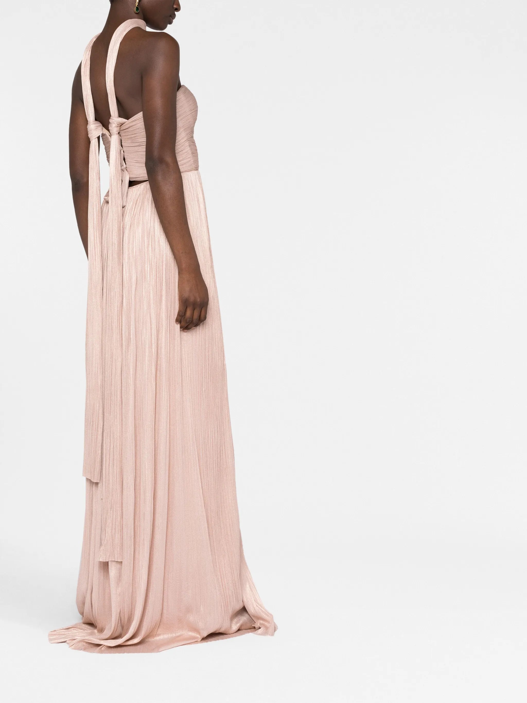 Theia off-shoulder silk dress