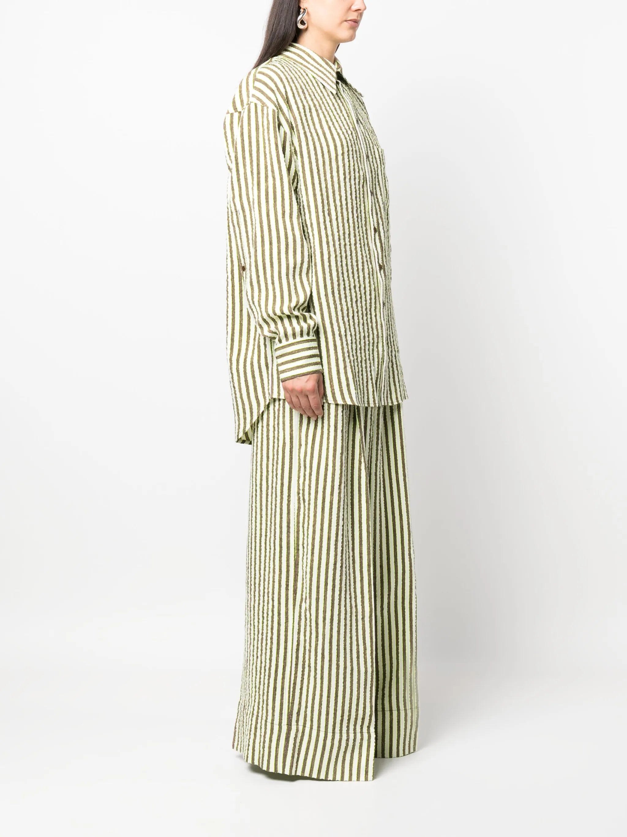 seersucker stripe-print shirt