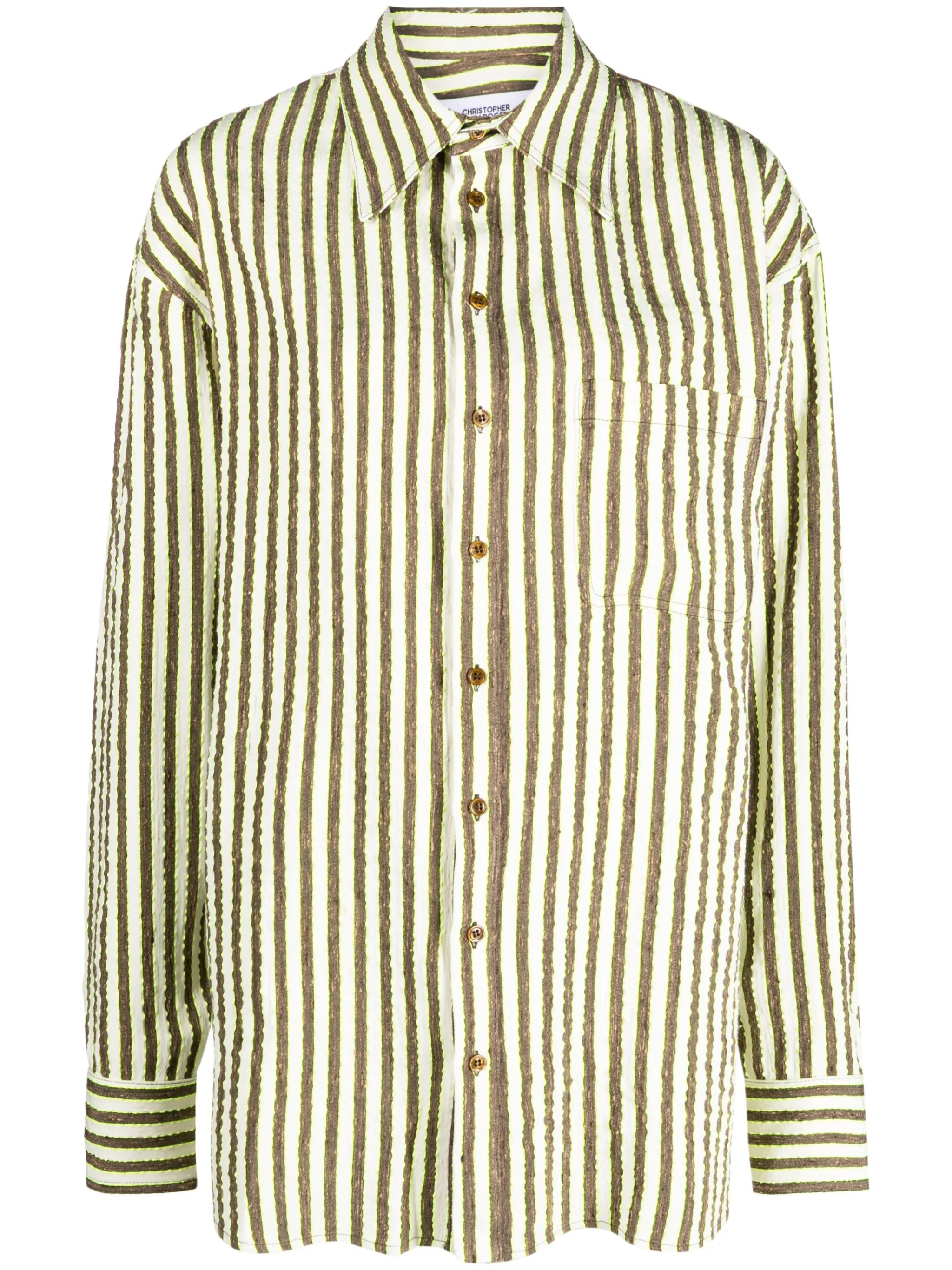seersucker stripe-print shirt
