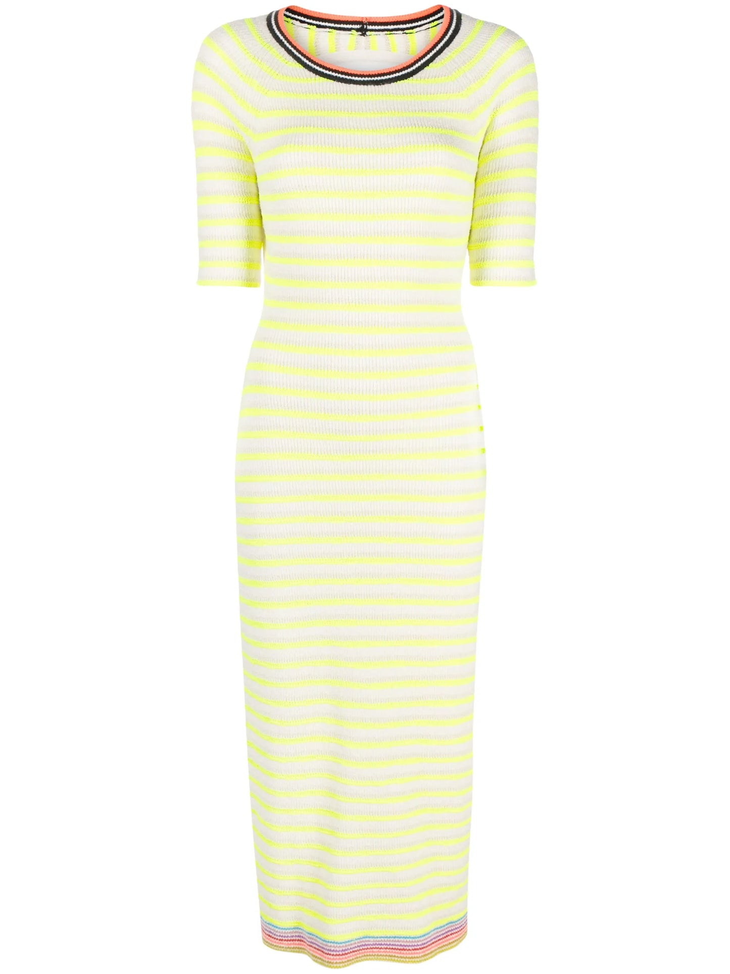 stripe-pattern knitted mididress