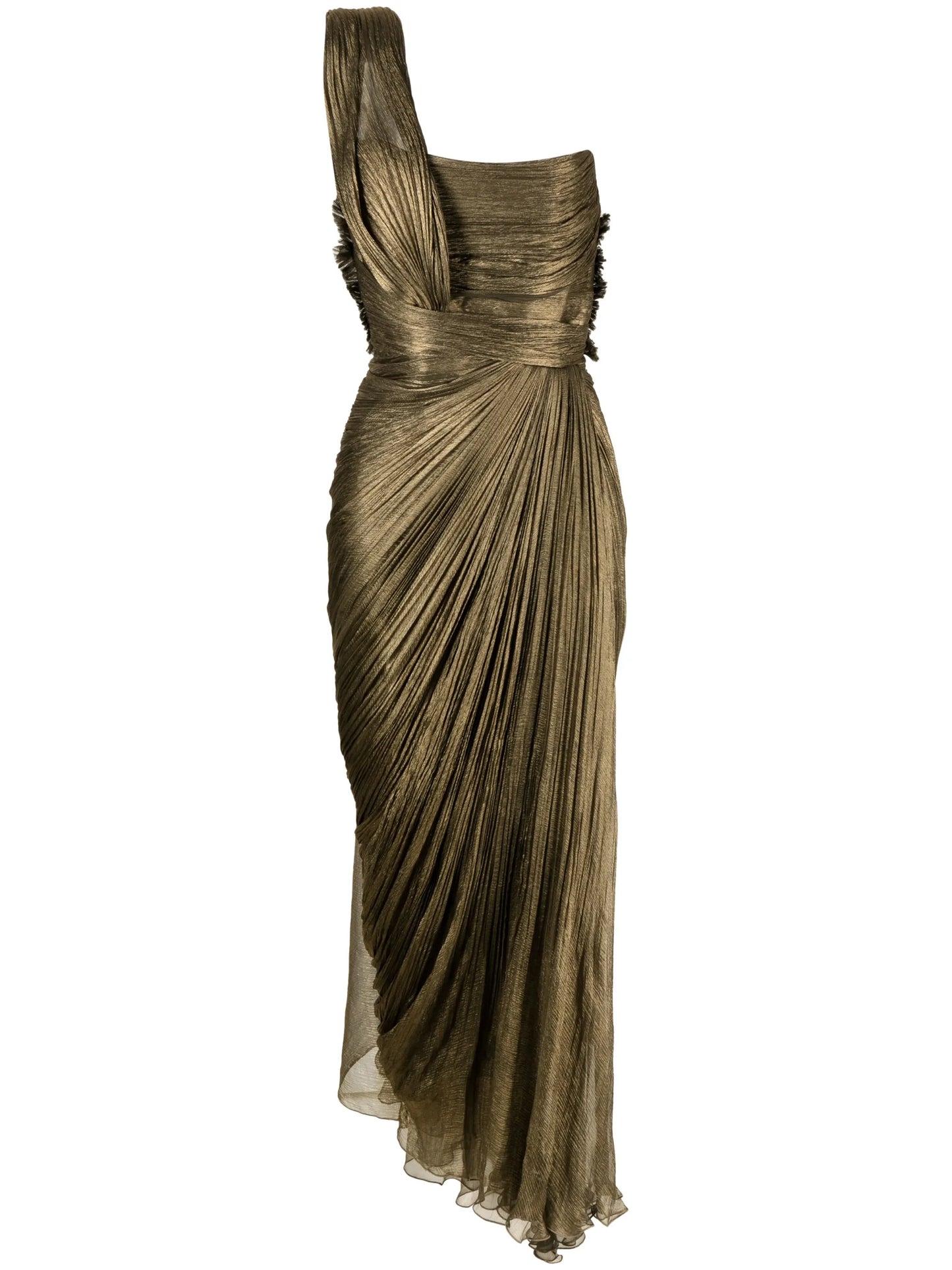 pleated asymmetric dress