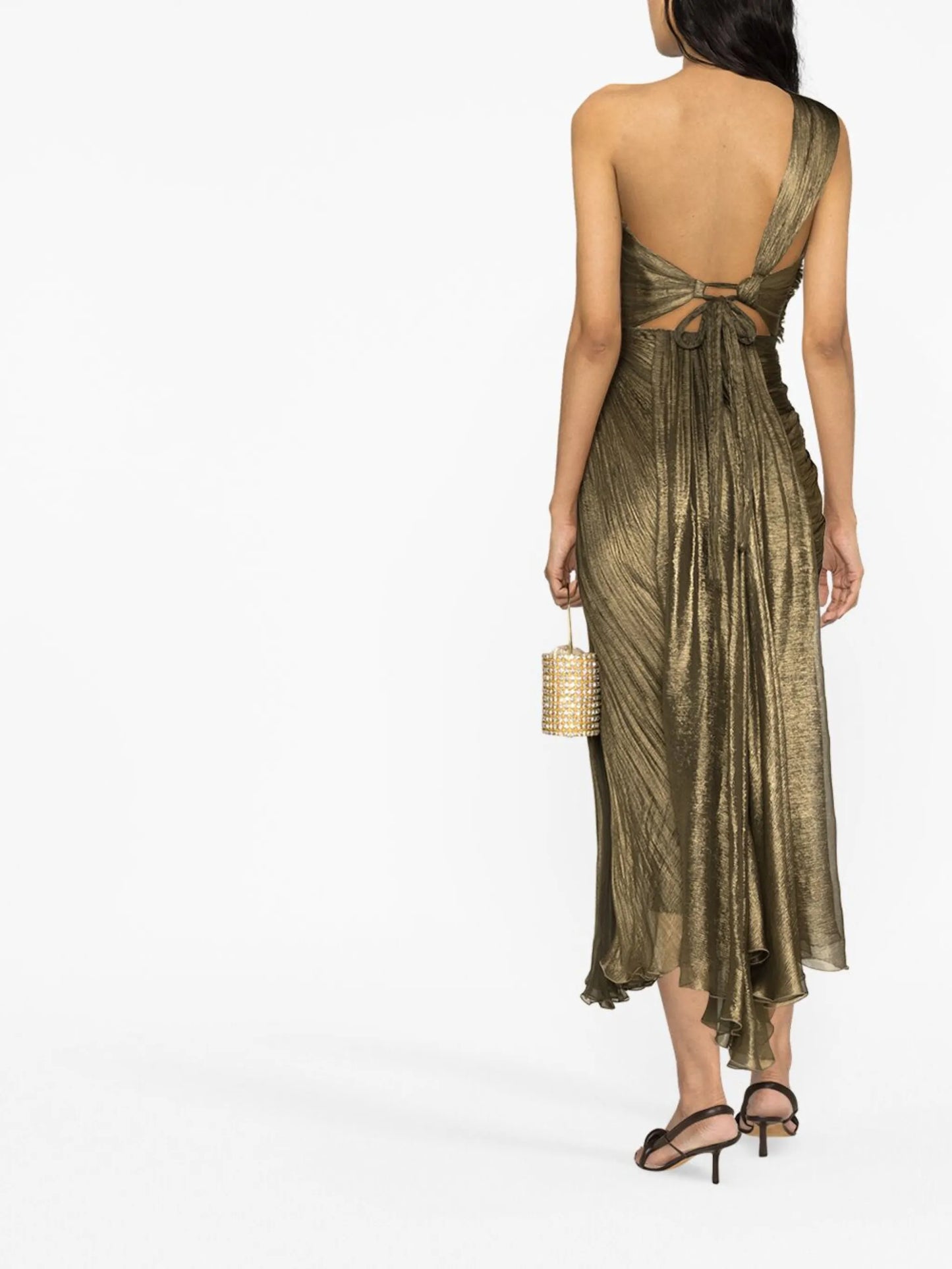pleated asymmetric dress