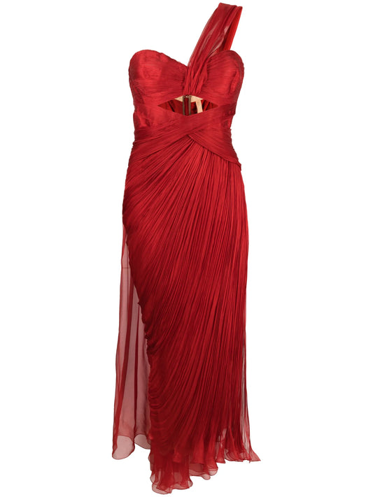 Amelia one-shoulder silk dress