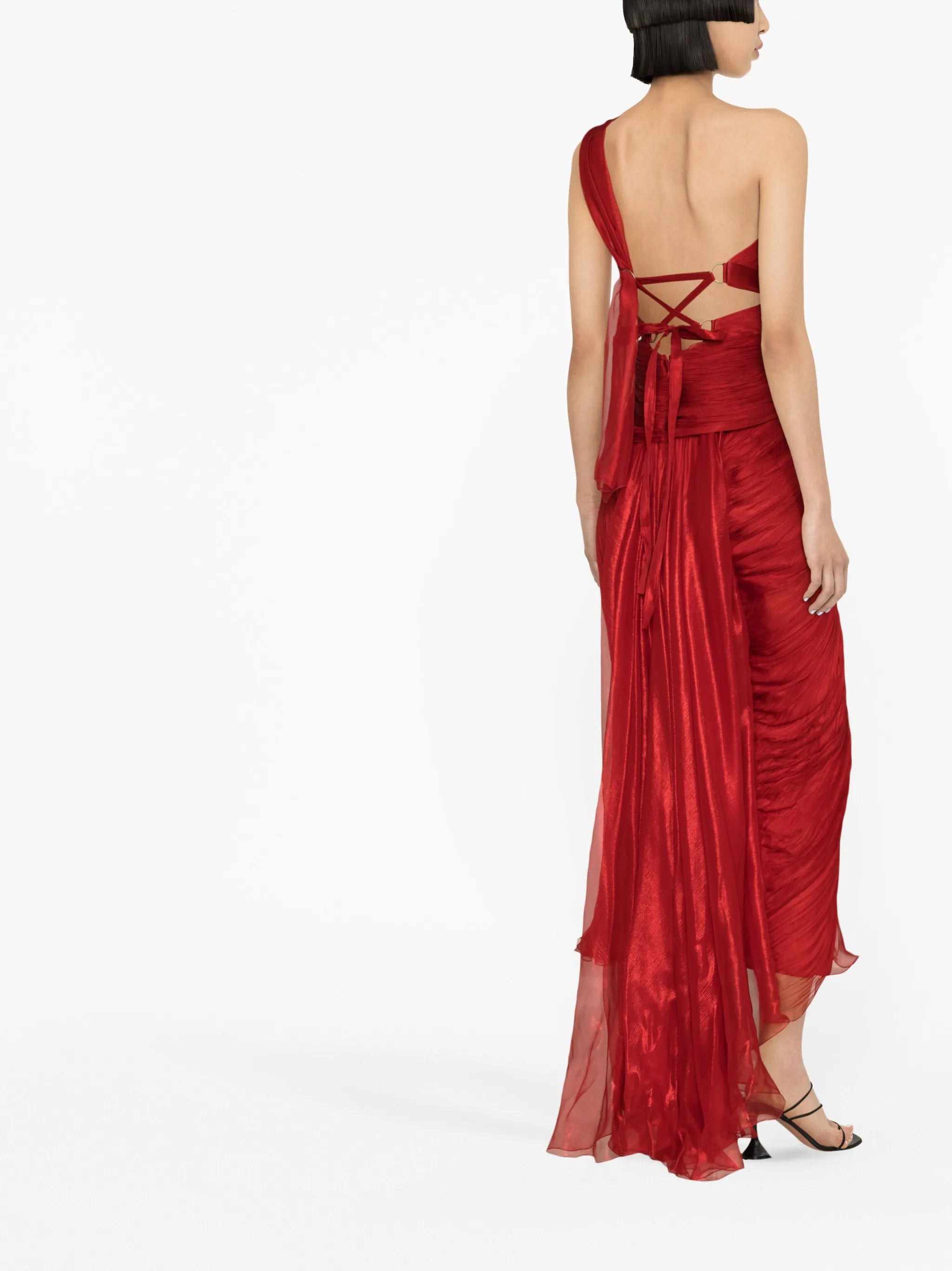Amelia one-shoulder silk dress
